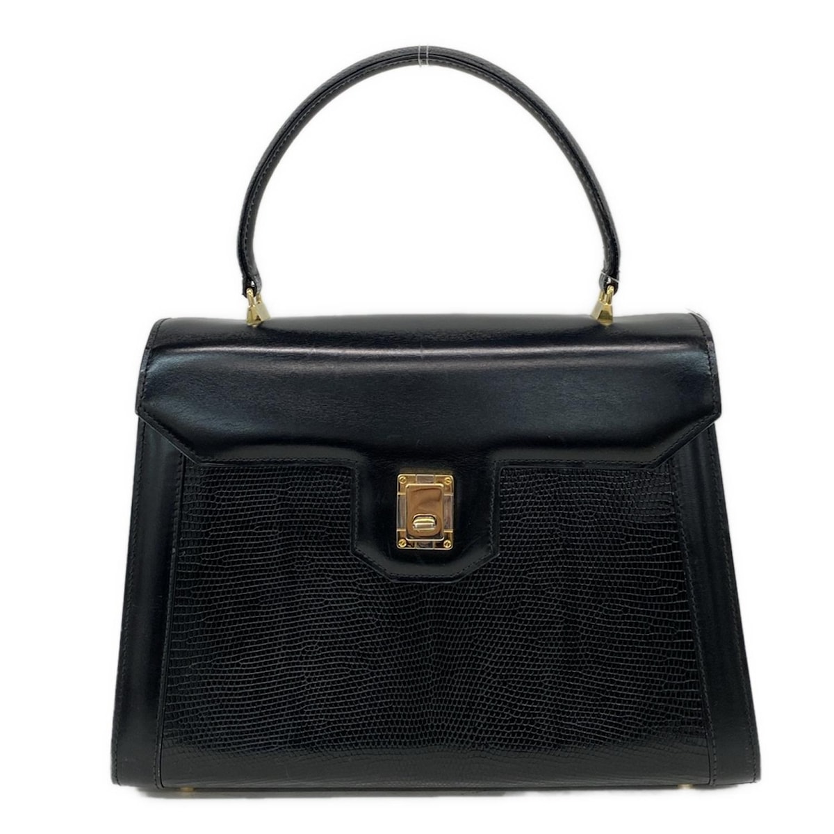 【中古】HERNO(ヘルノ) ハンドバッグ 黒 レザー