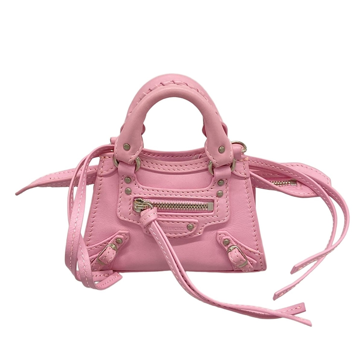 【新着】【中古】BALENCIAGA(バレンシアガ) ネオクラシックスーパーナノ ハンドバッグ ピンク レザー 57,126円