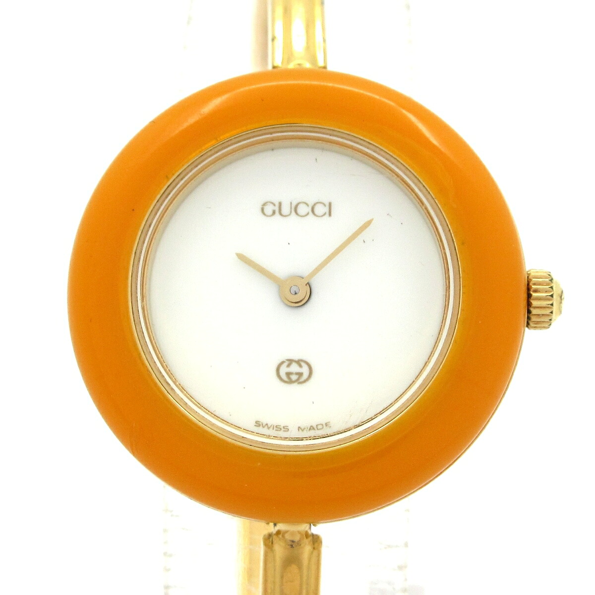 【新着】【中古】GUCCI(グッチ) ベゼルウォッチ 腕時計 白