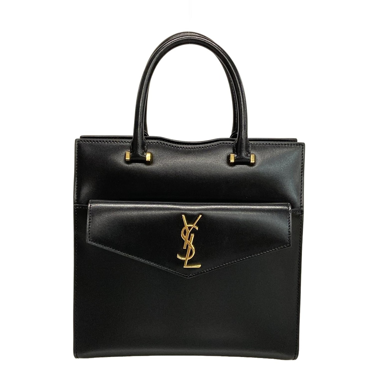 【中古】SAINT LAURENT PARIS(サンローランパリ) アップタウン スモール ハンドバッグ 黒 レザー
