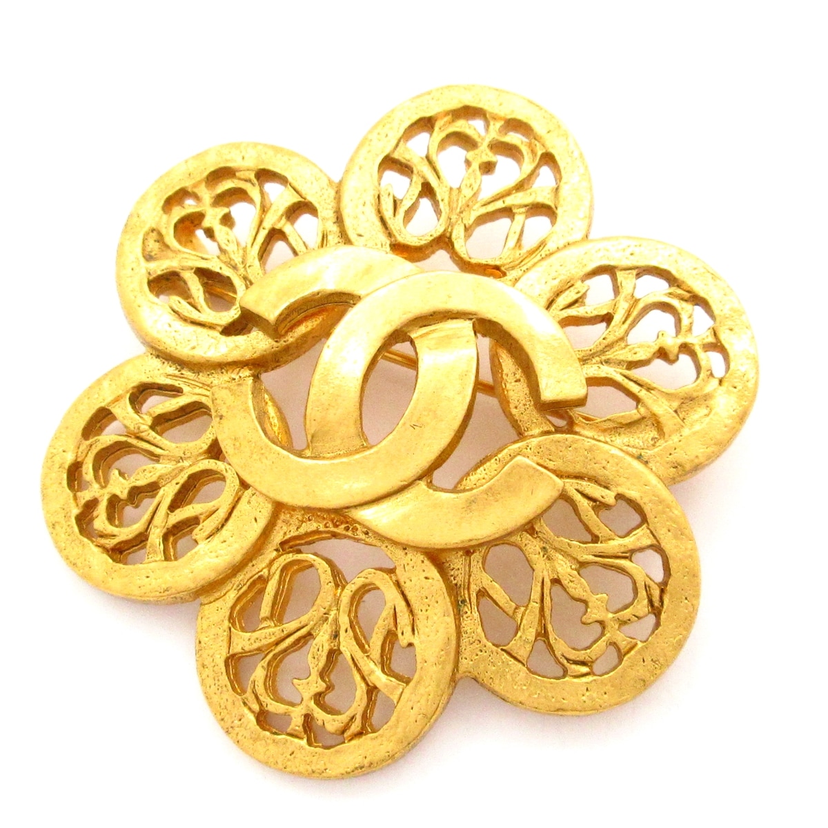 【新着】【中古】CHANEL(シャネル) ブローチ フラワー(花) ゴールド