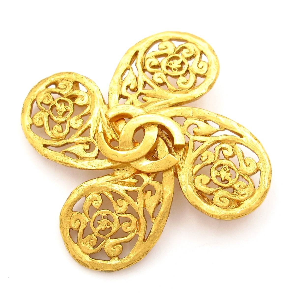 【新着】【中古】CHANEL(シャネル) ブローチ フラワー(花) ゴールド