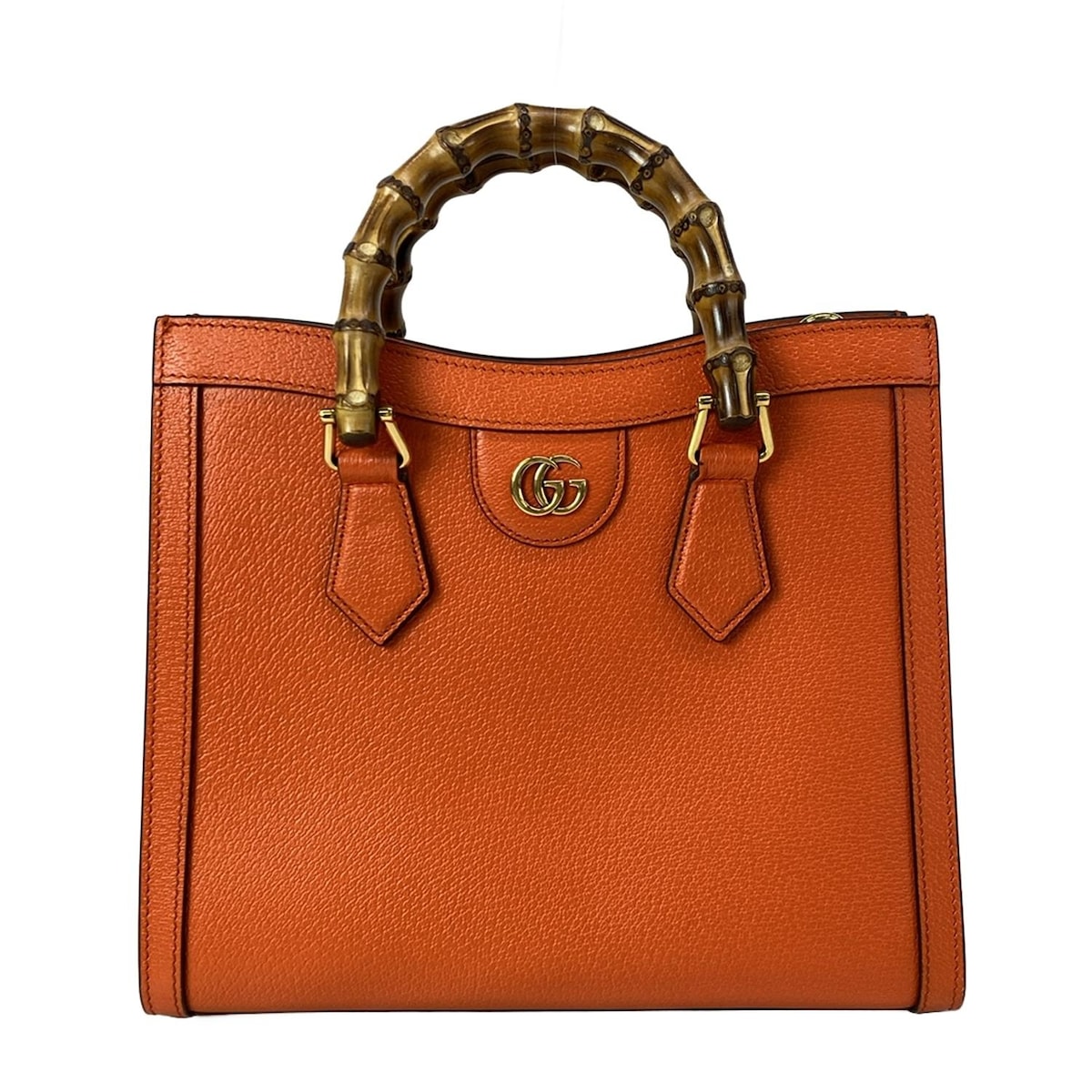 【新着】【中古】GUCCI(グッチ) ハンドバック オレンジ色 なめし革