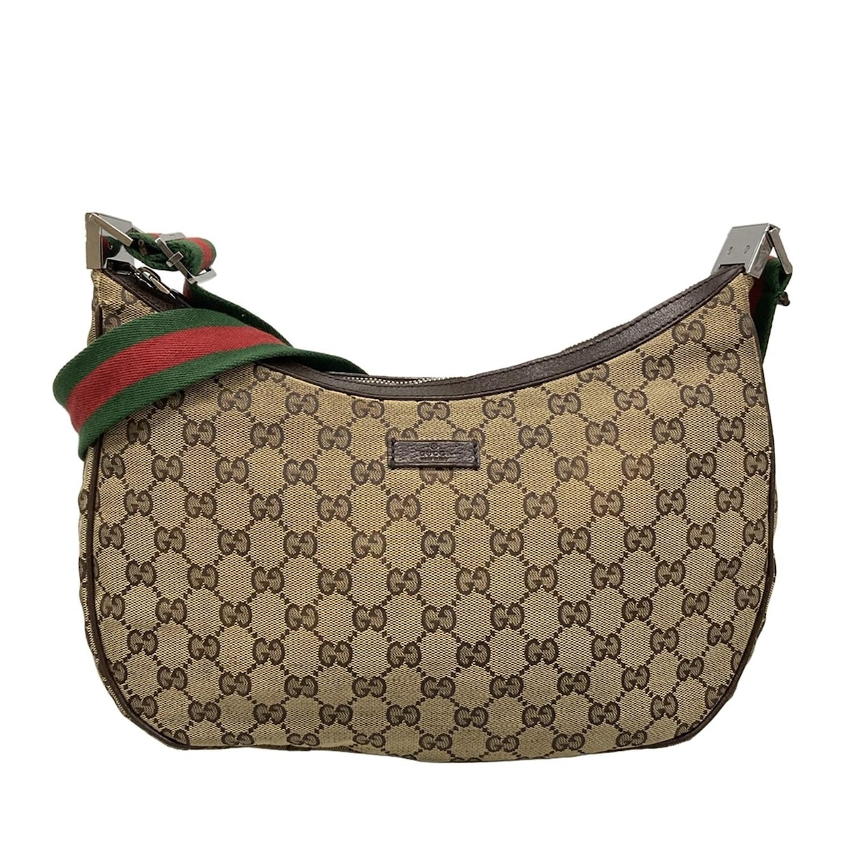 【新着】【中古】GUCCI(グッチ) GG柄,シェリー(ウェブ) ショルダーバッグ ベージュ×ダークブラウン×マルチ レザー