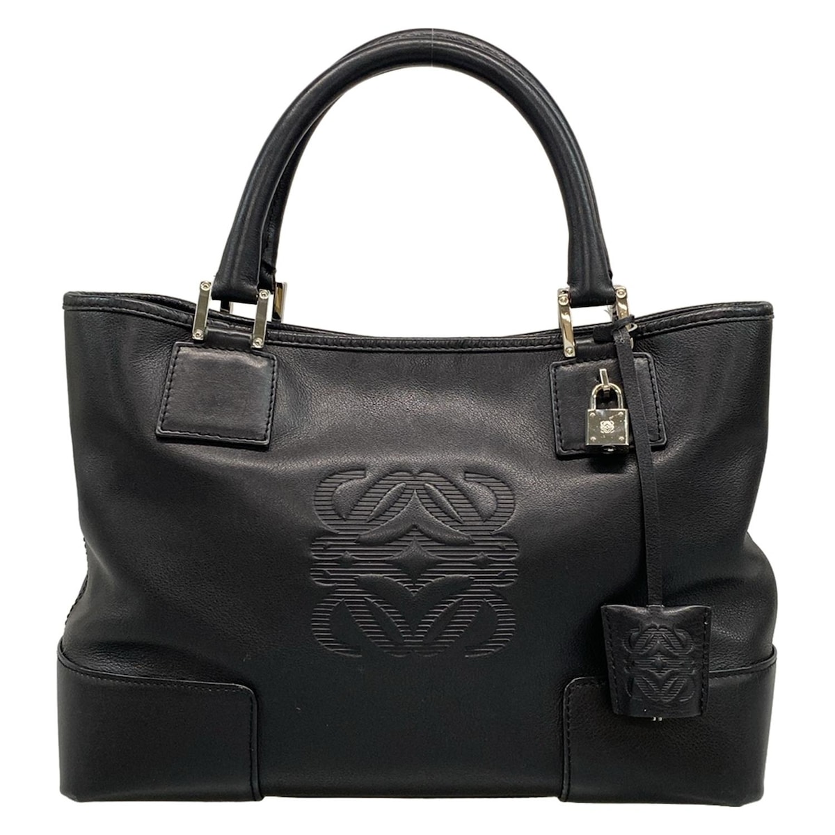 【新着】【中古】LOEWE(ロエベ) アメ トートバッグ 黒 レザー 42,683円