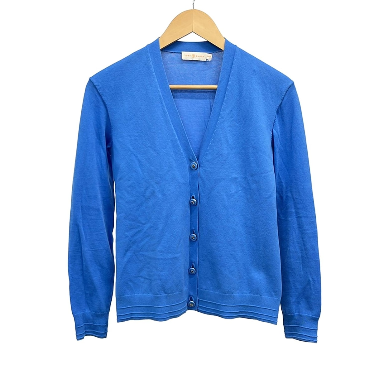 【中古】TORY BURCH(トリーバーチ) カーディガン 長袖 ブルー
