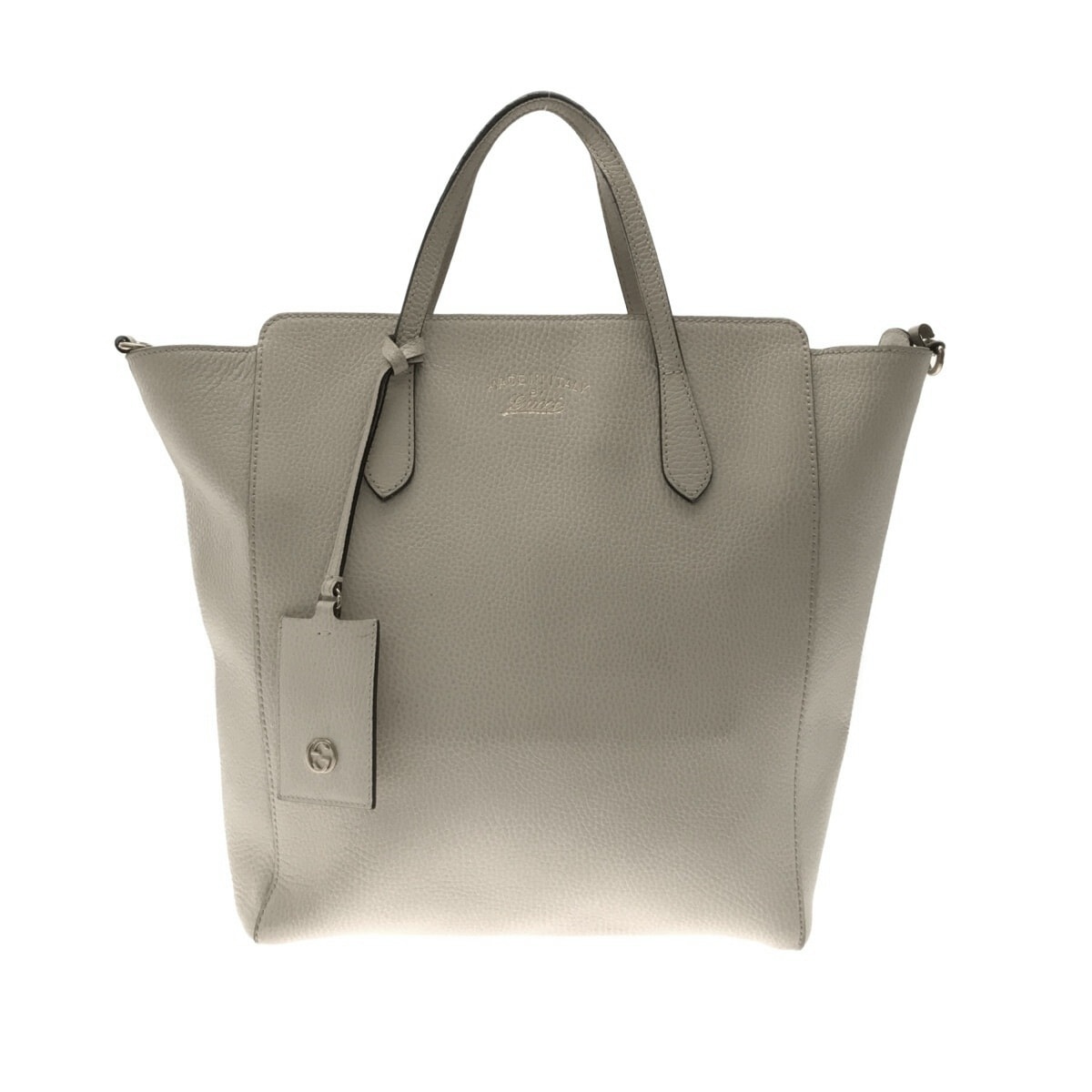 【新着】【中古】GUCCI(グッチ) スウィング ハンドバッグ 白 レザー