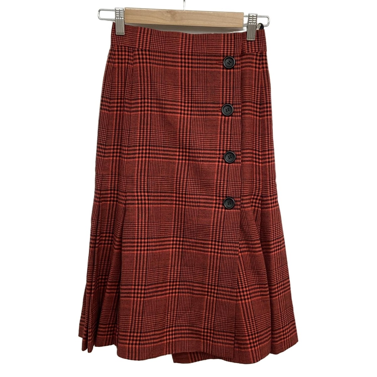 【新着】【中古】DIOR/ChristianDior(ディオール/クリスチャンディオール) 巻きスカート ひざ丈/チェック柄 レッド×黒