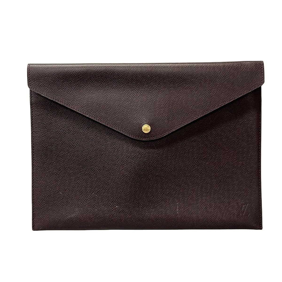【新着】【中古】LOUIS VUITTON(ルイヴィトン) ドキュメントケース クラッチバッグ アカジュー レザー