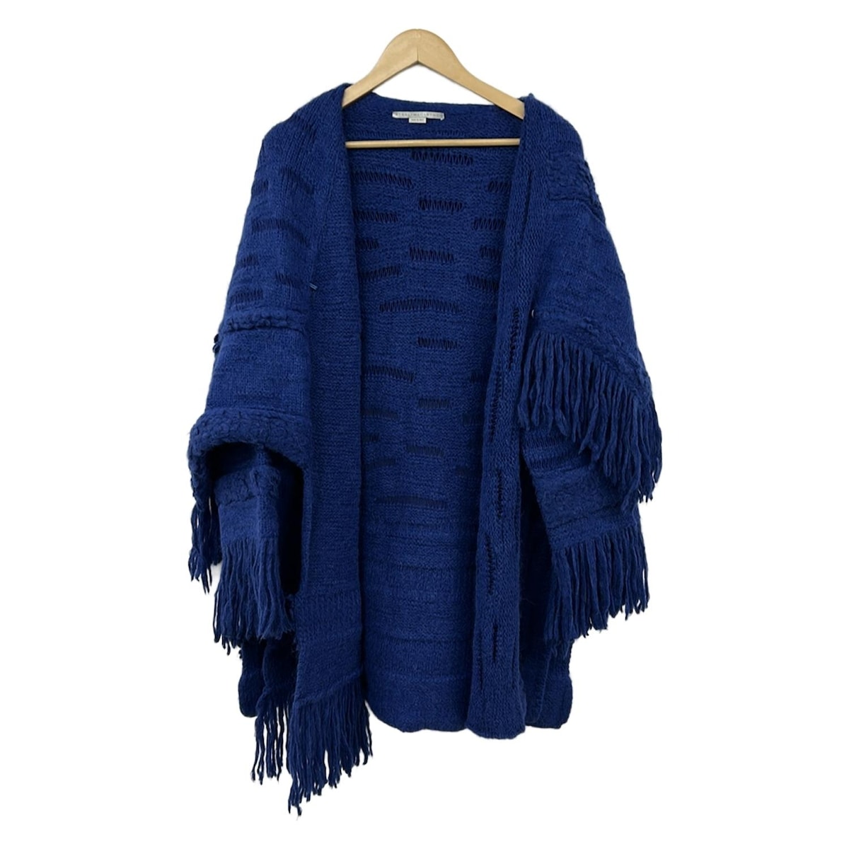 【中古】stellamccartney(ステラマッカートニー) カーディガン 長袖/アルパカ混/フリンジ/秋/冬/ロング丈 ネイビー