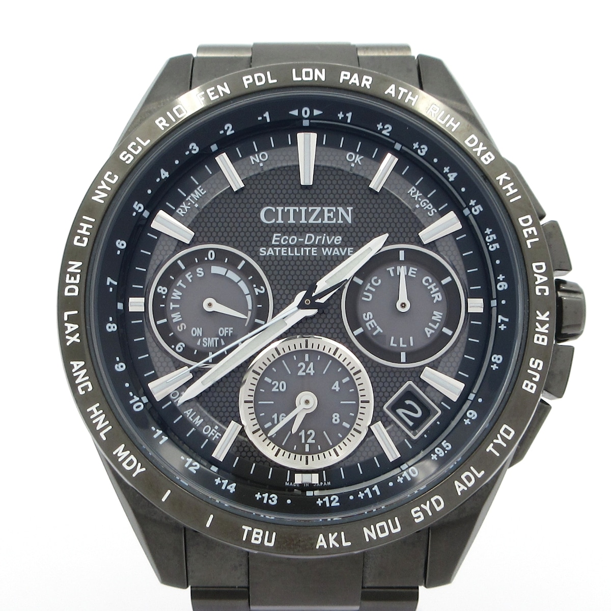 【中古】CITIZEN(シチズン) ATTESA(アテッサ) 腕時計 スーパーチタニウム/GPS衛星電波時計 ダークグレー