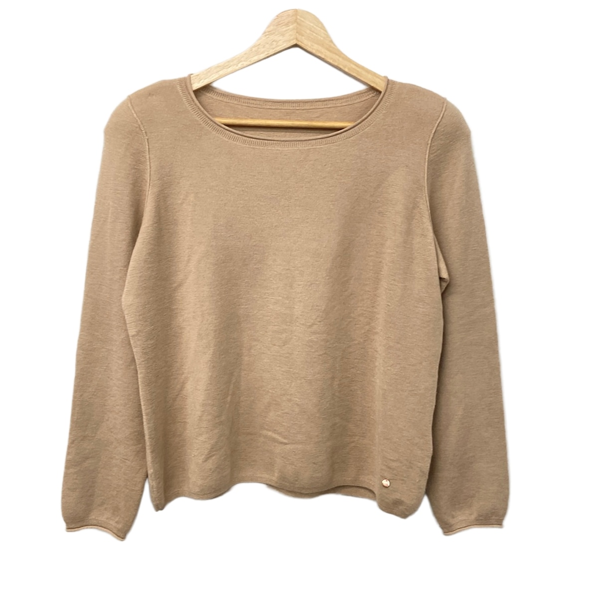 【中古】FOXEY NEW YORK(フォクシーニューヨーク) 長袖スウェーター カシミール/絹地/肩パッド ベージュ