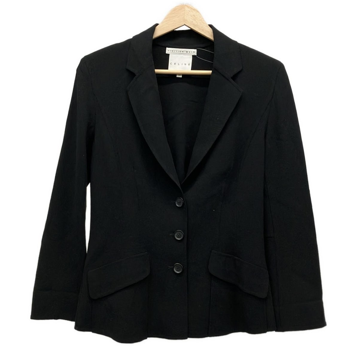 【中古】CELINE(セリーヌ) ジャケット 長袖/肩パッド/春/秋 黒