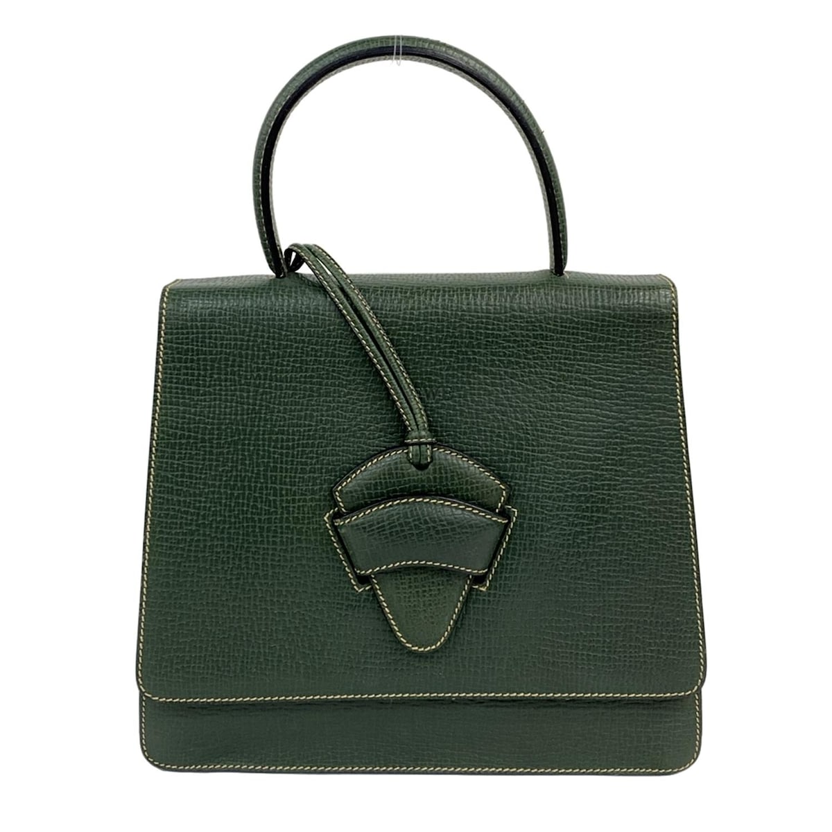 【新着】【中古】LOEWE(ロエベ) バルセロナ ハンドバッグ ダークグリーン レザー