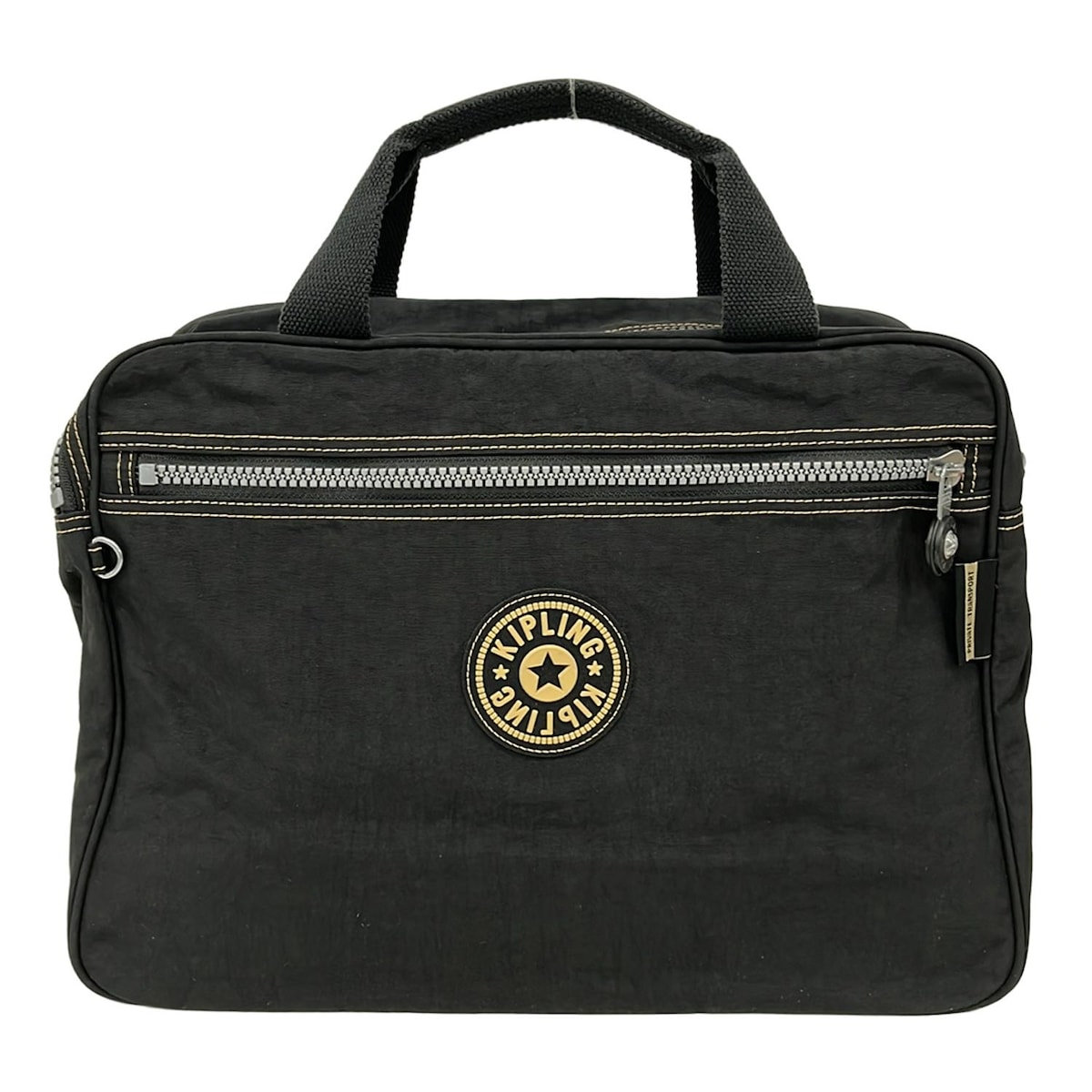 【新着】【中古】Kipling(キプリング) ビジネスバッグ 本体ロックなし 黒×ライトイエロー
