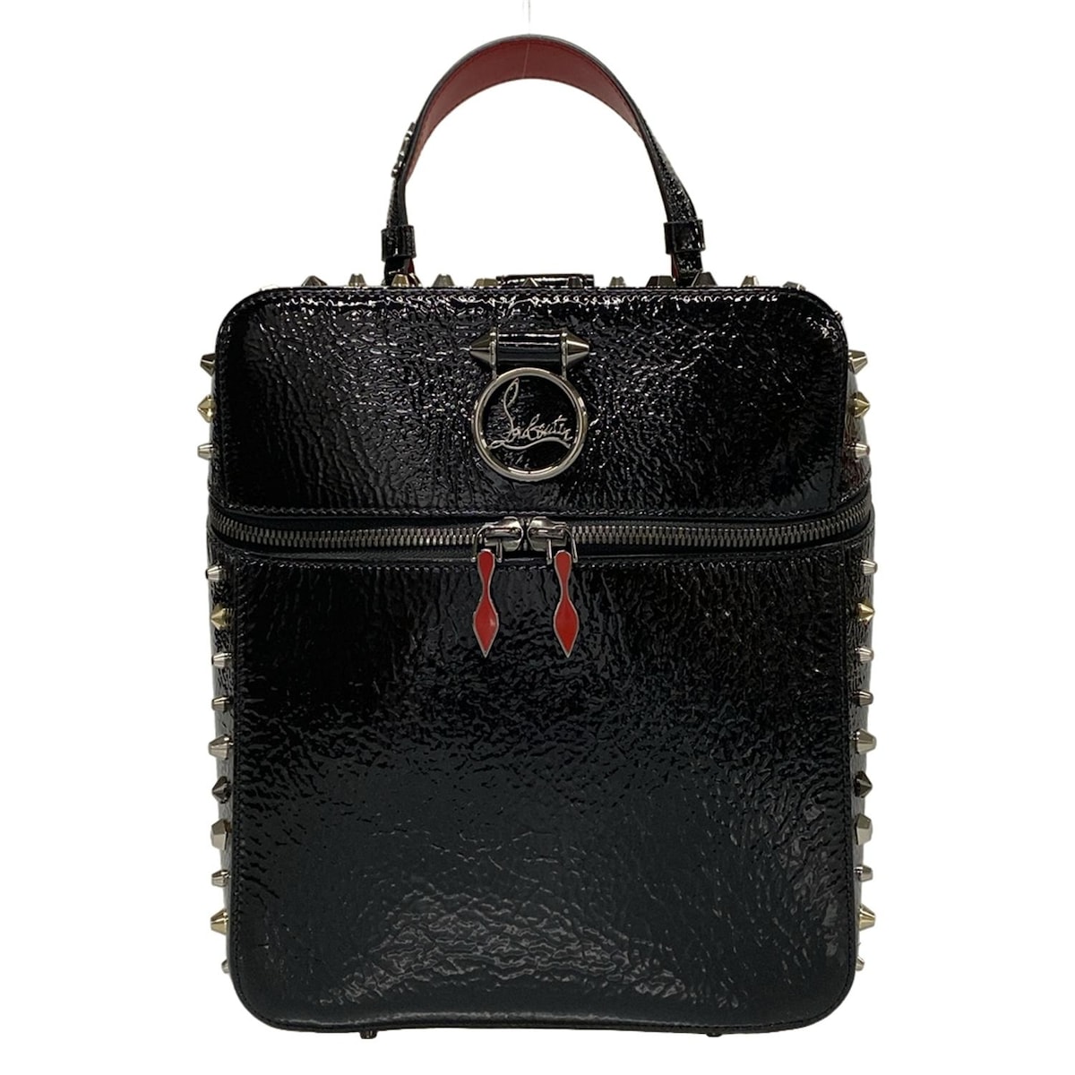 【新着】【中古】CHRISTIAN LOUBOUTIN(クリスチャンルブタン) ルビルゥバックパック リュックサック スタッズ/チェーンショルダー 黒 レザー