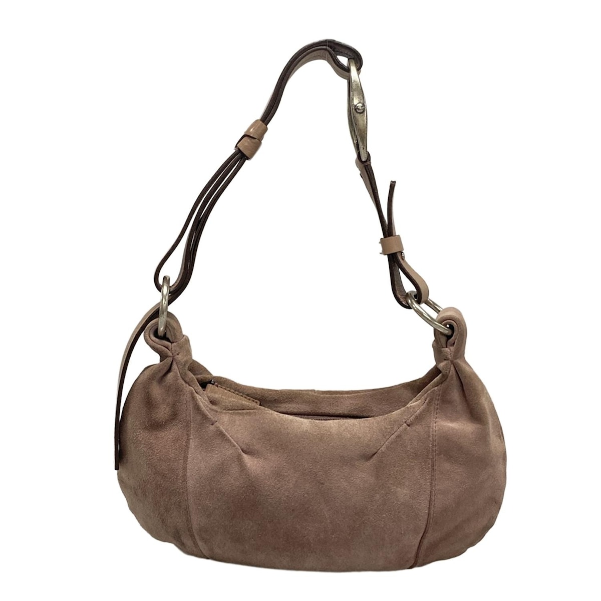 【新着】【中古】YvesSaintLaurent rivegauche (YSL)(イヴサンローランリヴゴーシュ) ハンドバック さくら色ベージュ×しろがね色 なめし革