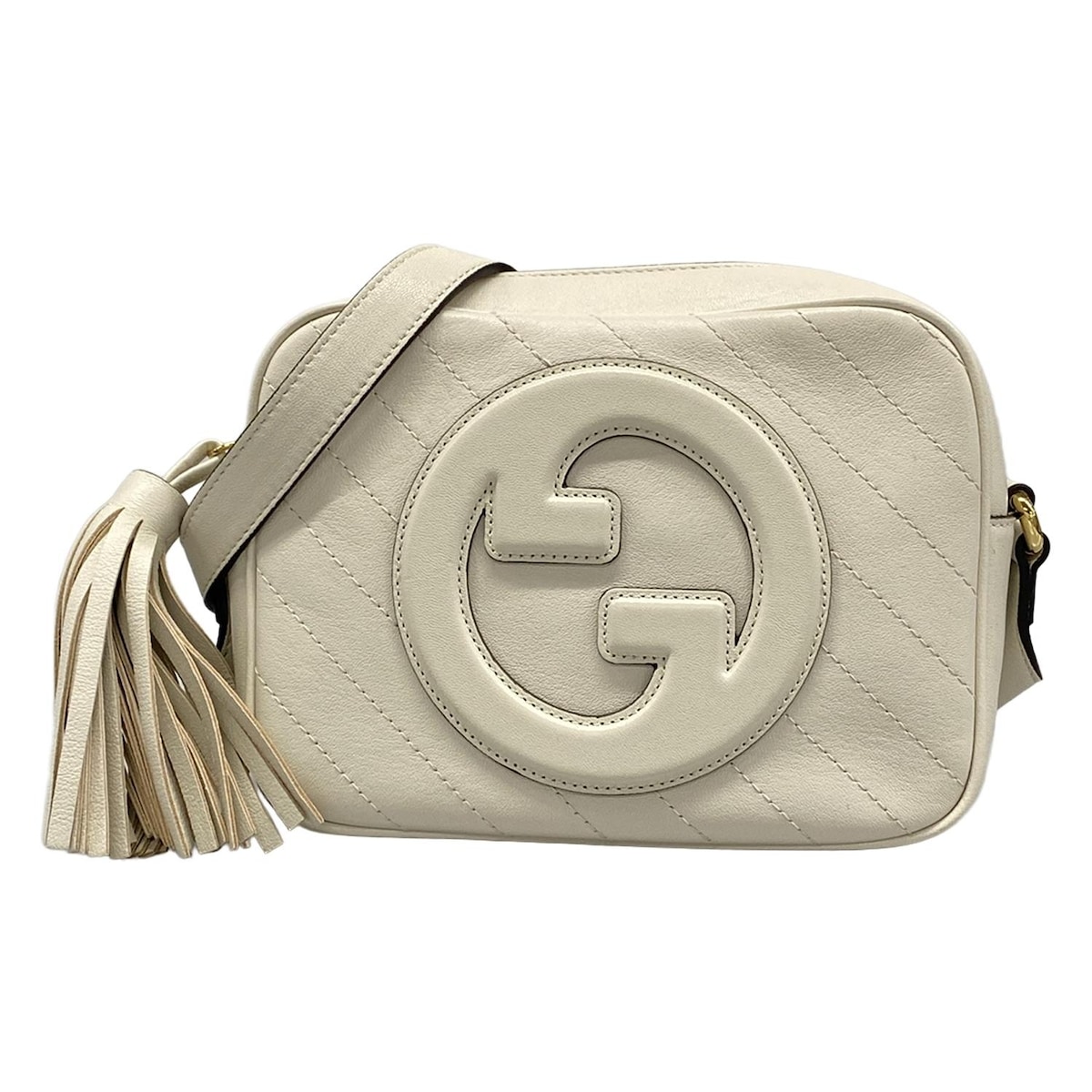 【中古】GUCCI(グッチ) ブロンディ ショルダーバッグ 象牙色 なめし革