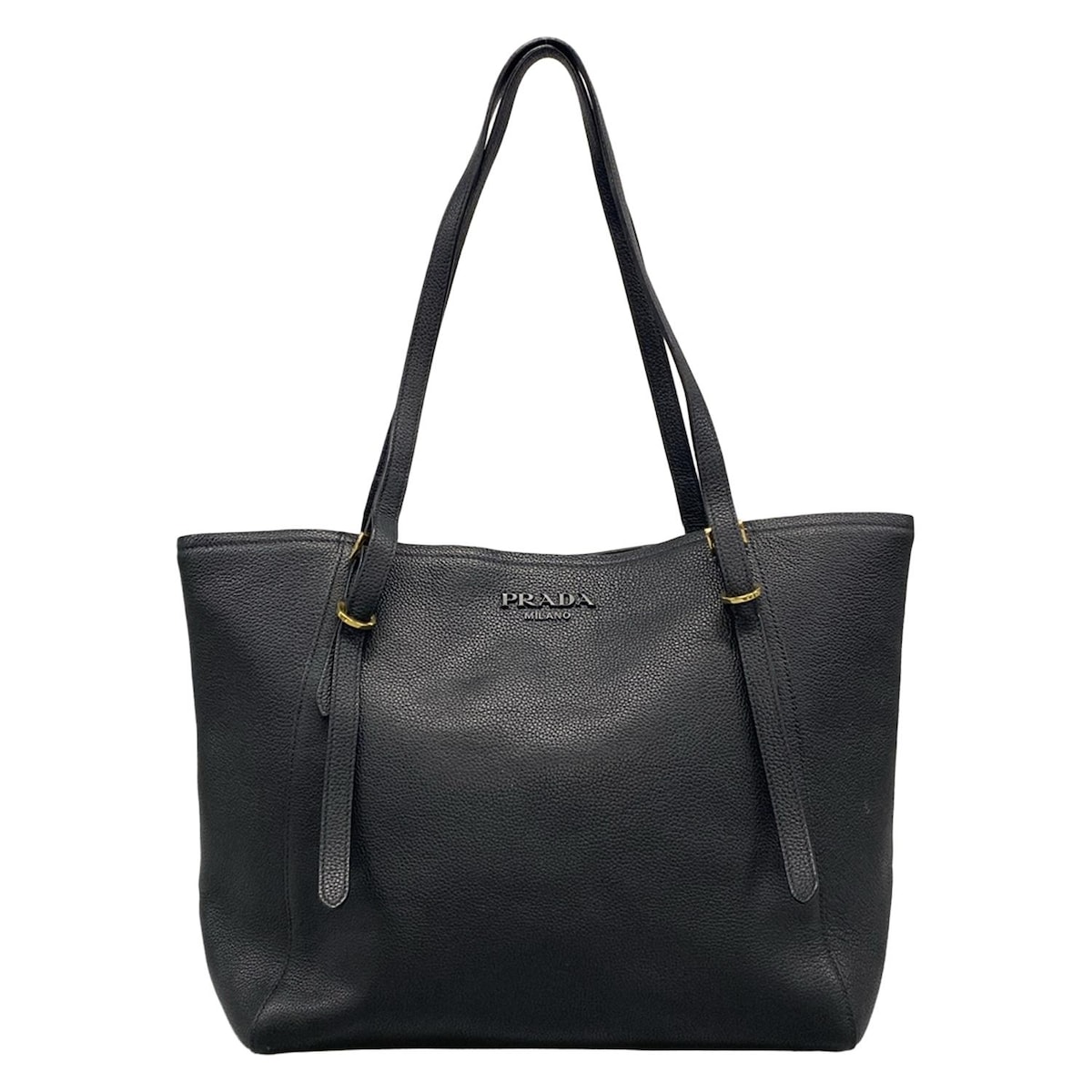 【新着】【中古】PRADA(プラダ) トートバッグ ロゴ 黒 レザー