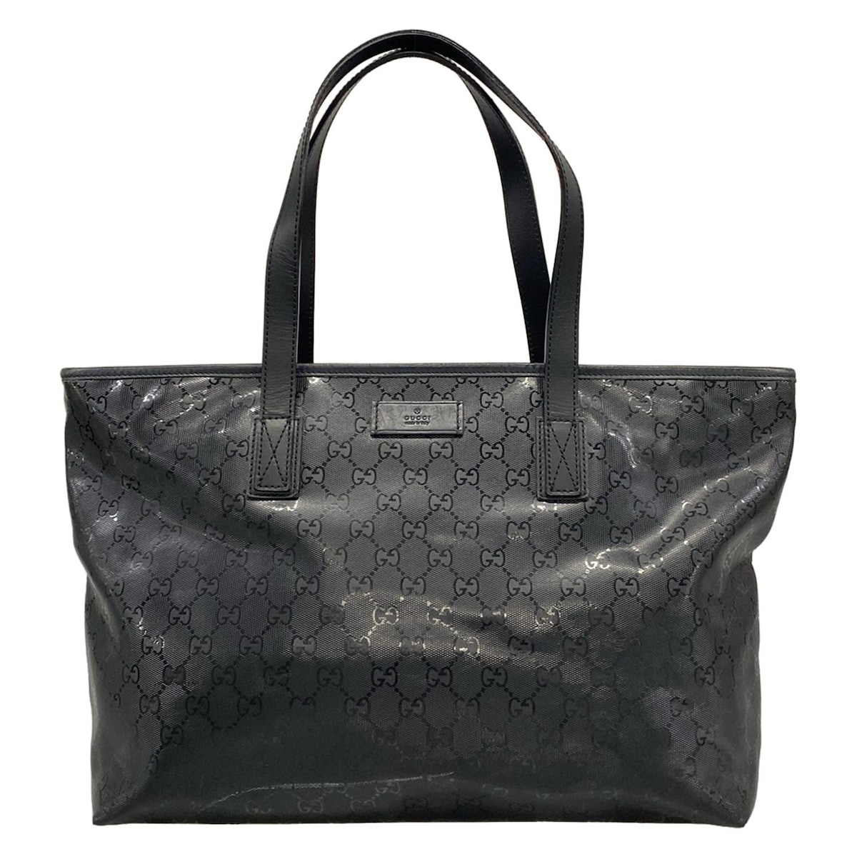 【中古】GUCCI(グッチ) インプリメ ショルダーバッグ 黒 なめし革
