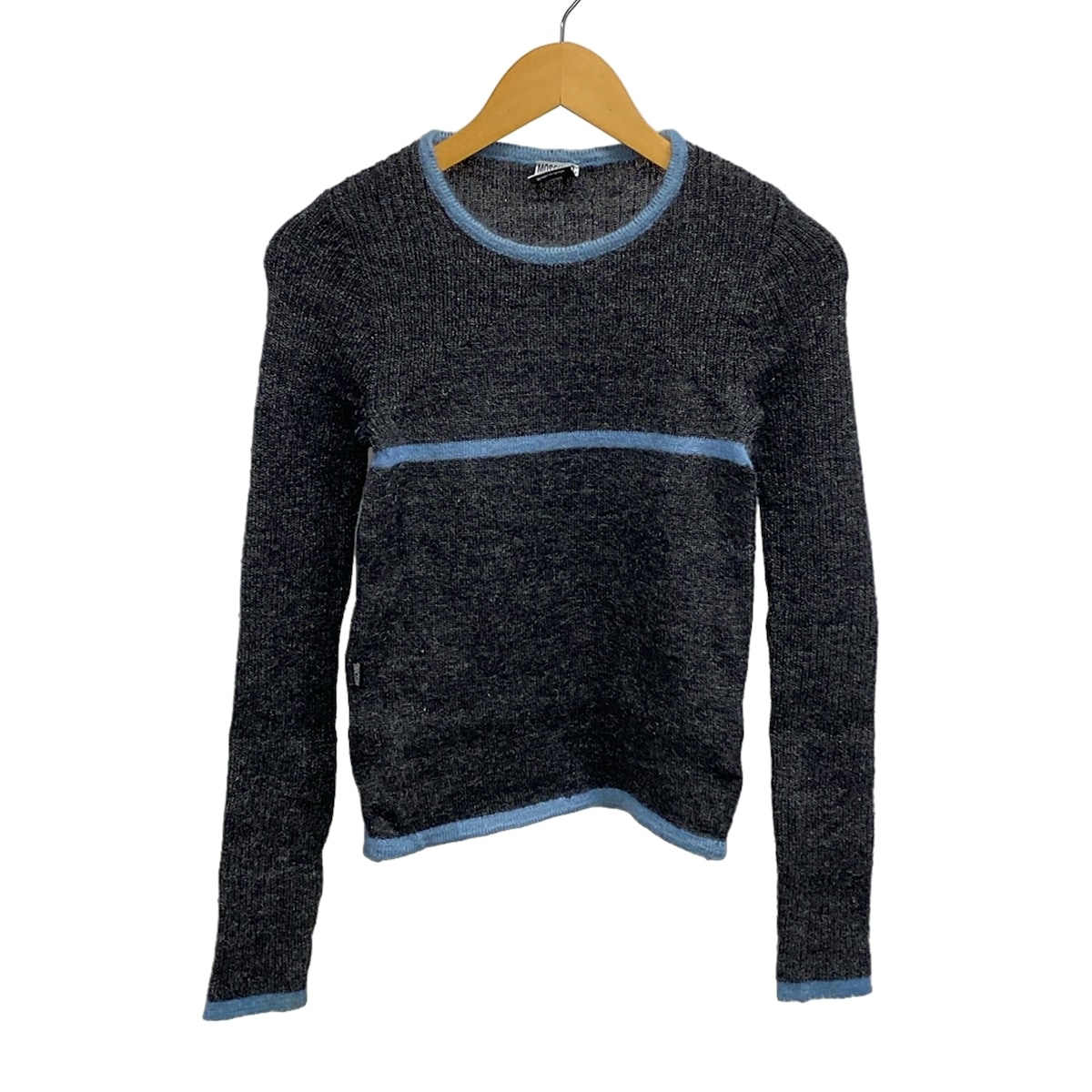 【新着】【中古】MOSCHINO(モスキーノ) 長袖セーター クルーネック/ラメ/JEANS 黒×ライトブルー