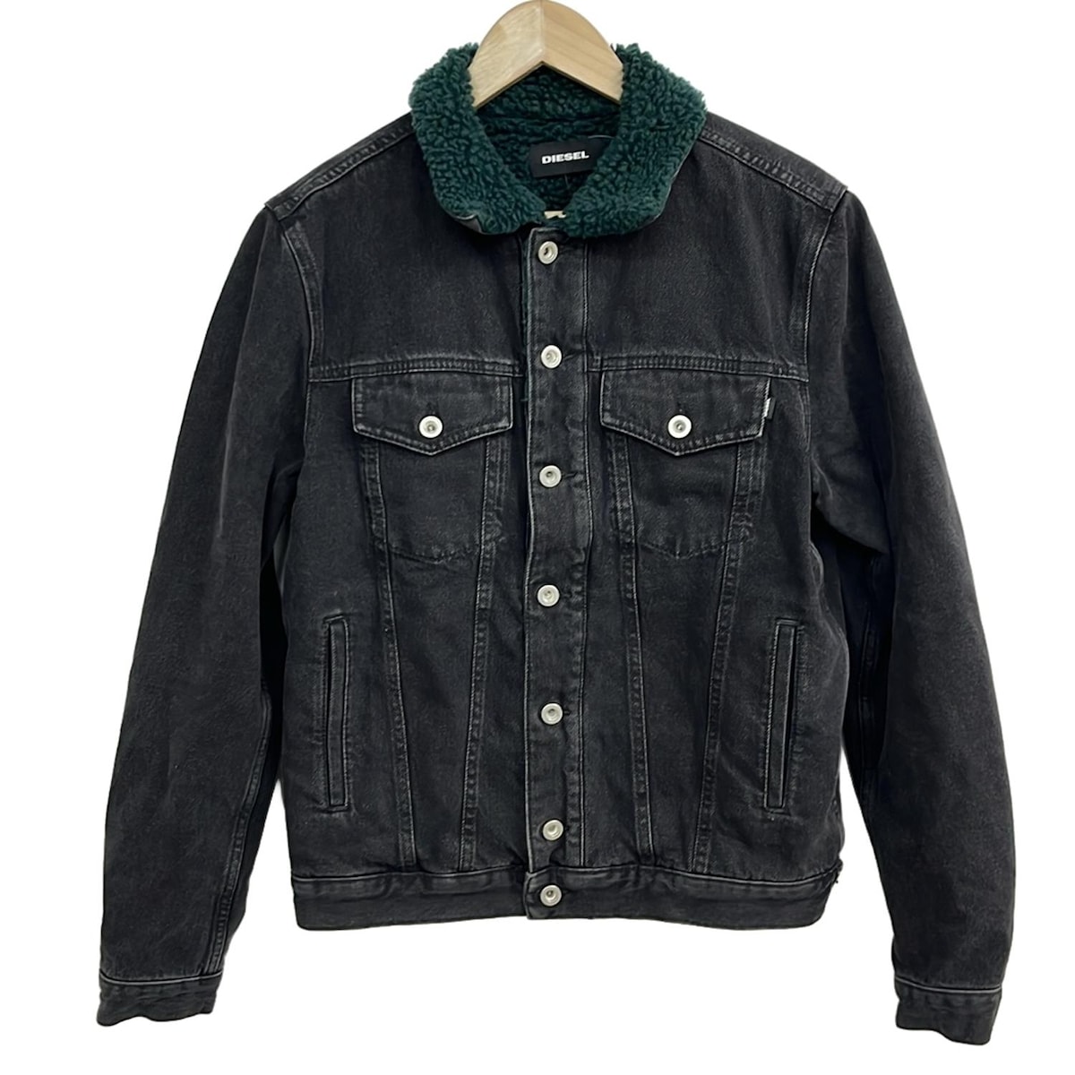 【新着】【中古】DIESEL(ディーゼル) Gジャン 長袖/裏ボア/秋/冬 黒×ダークグリーン