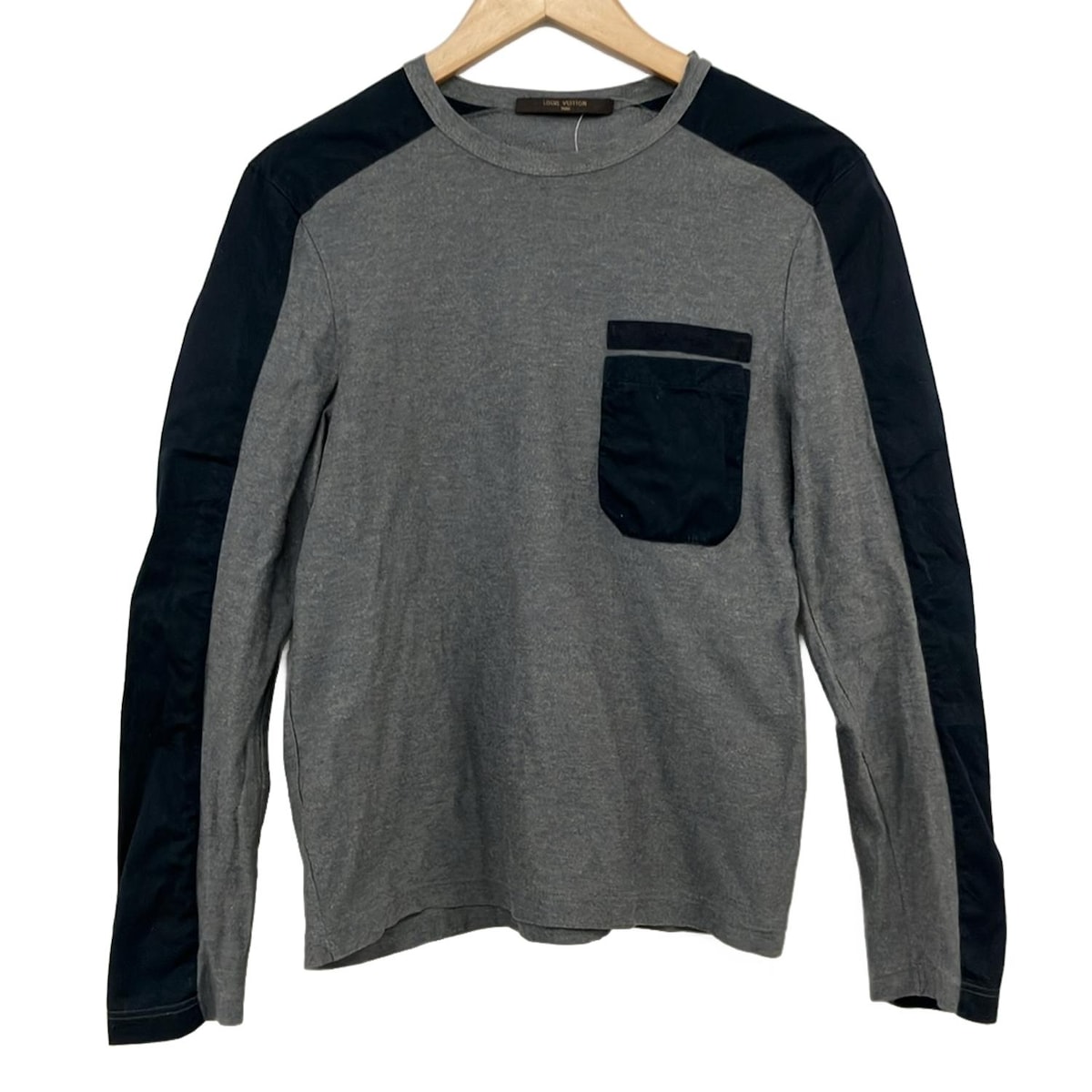 【新着】【中古】LOUIS VUITTON(ルイヴィトン) 長袖カットソー クルーネック ダークネイビー×ダークグレー