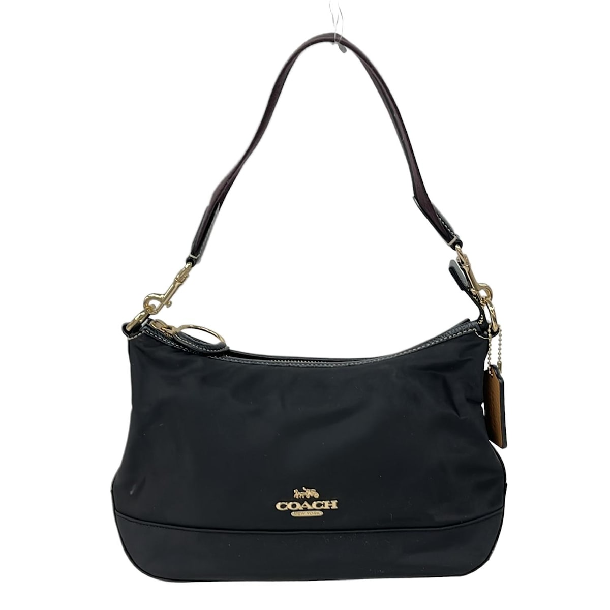 【新着】【中古】COACH(コーチ) エリス ショルダー バッグ ショルダーバッグ 黒×ダークブラウン レザー