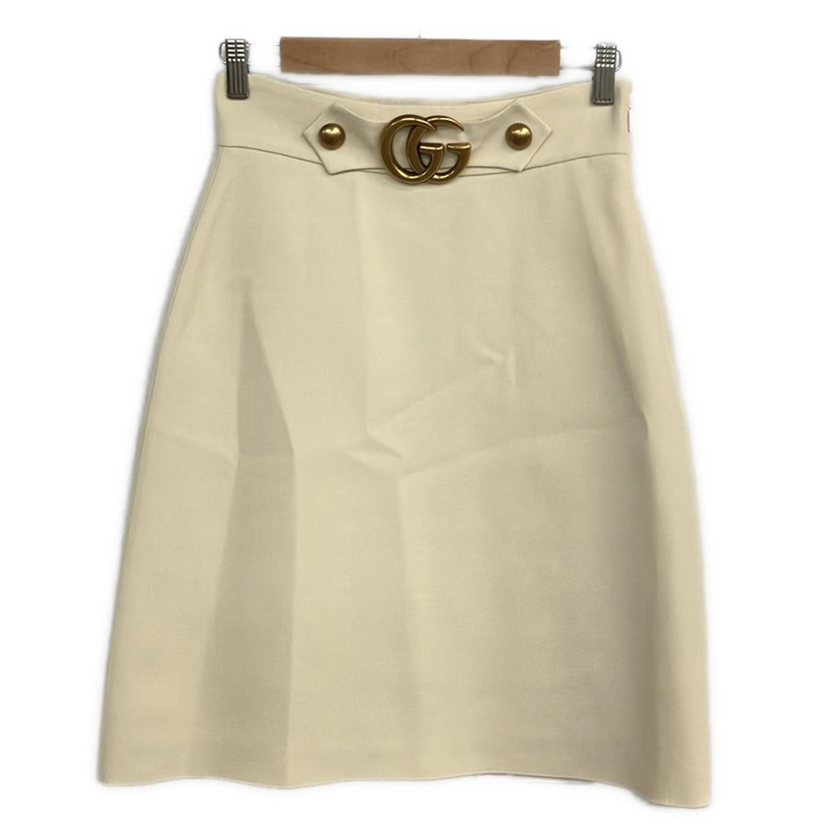 【新着】【中古】GUCCI(グッチ) スカート ひざ丈/シルク混/ダブルG アイボリー