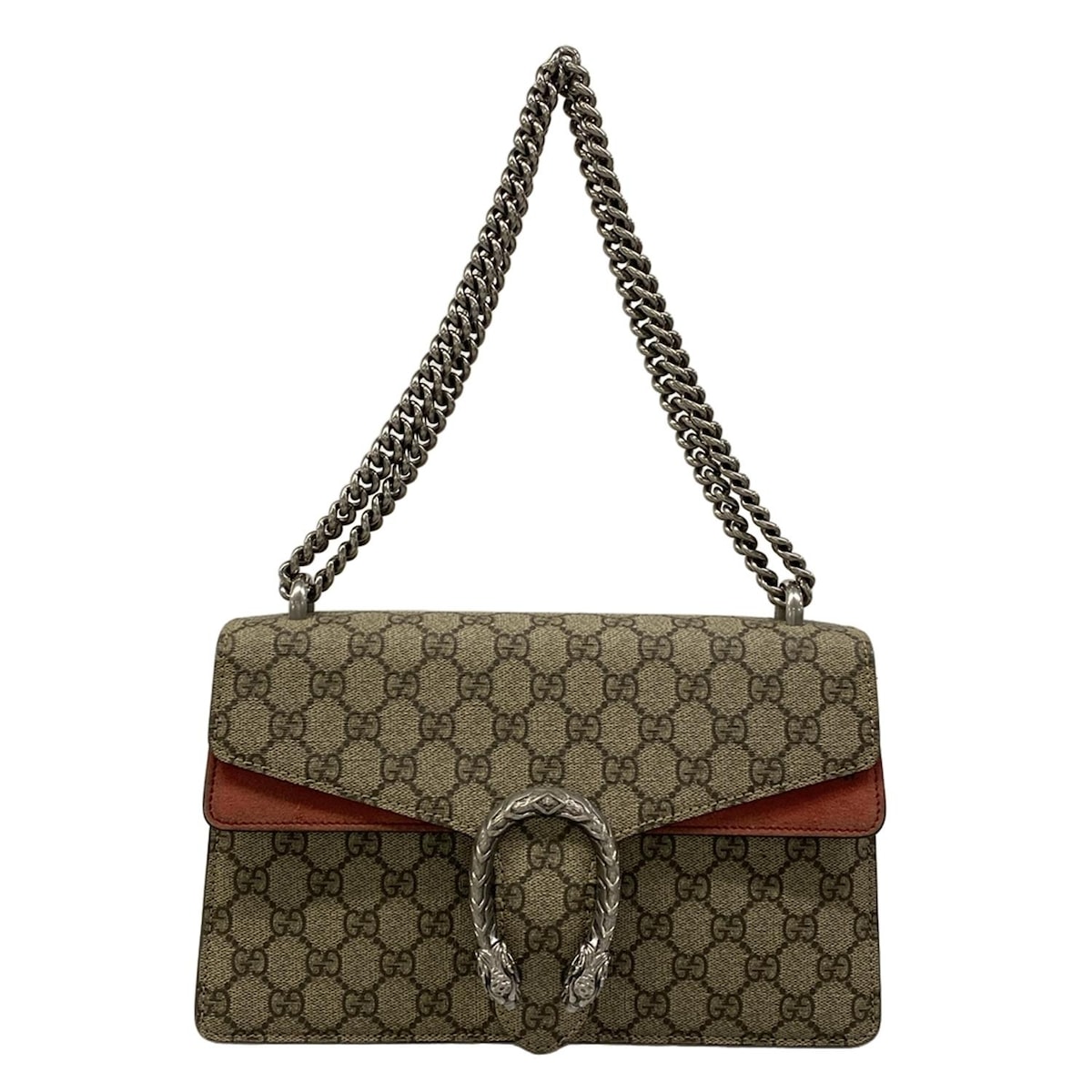 【中古】GUCCI(グッチ) ディオニュソス,GGブルームス ショルダーバッグ チェーンショルダー ベージュ×レッド