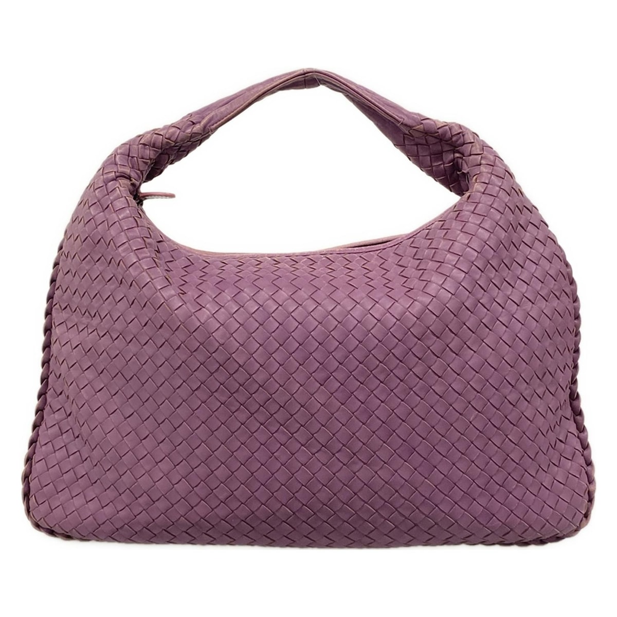 【新着】【中古】BOTTEGA VENETA(ボッテガヴェネタ) ラージヴェネタバッグ ショルダーバッグ パープル レザー