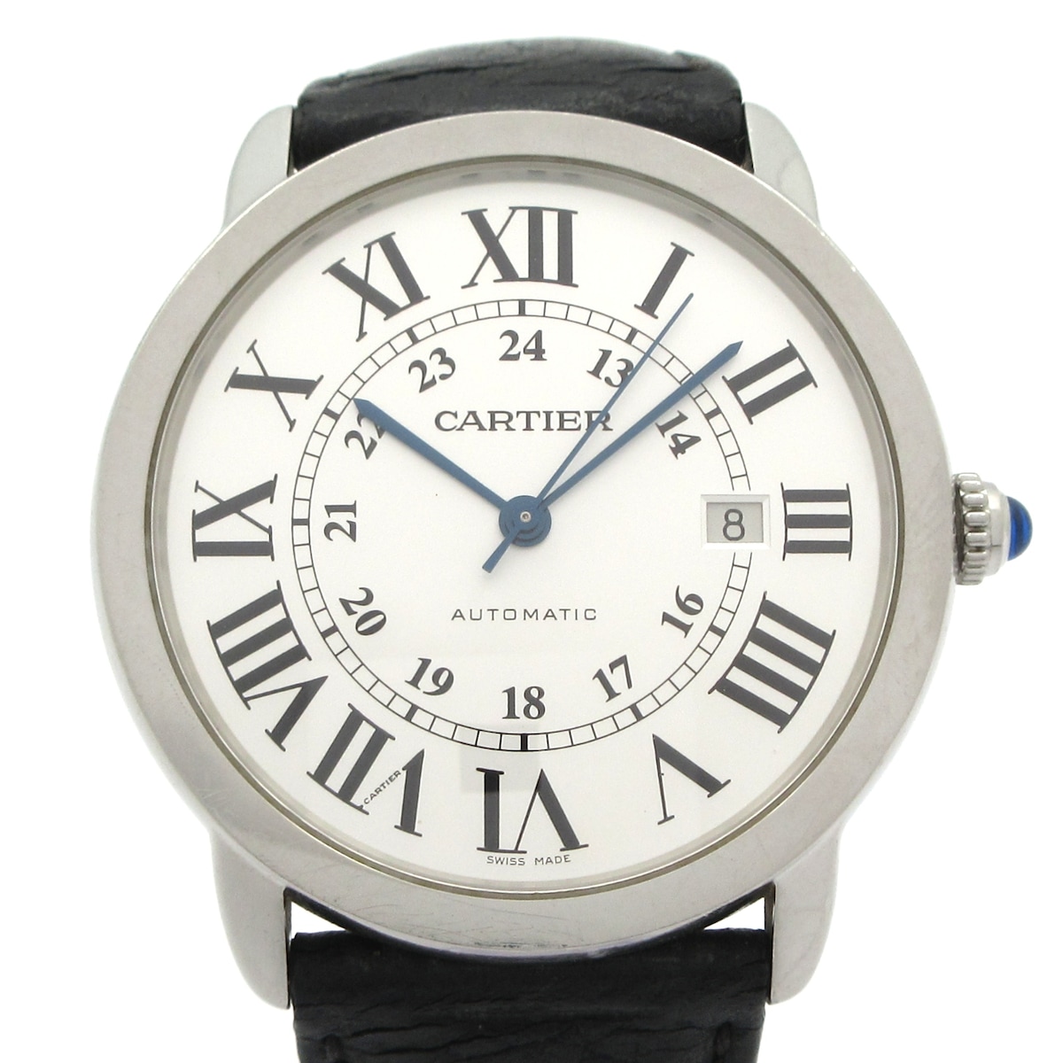 【新着】【中古】Cartier(カルティエ) ロンドソロXL 腕時計 SS/革ベルト 白
