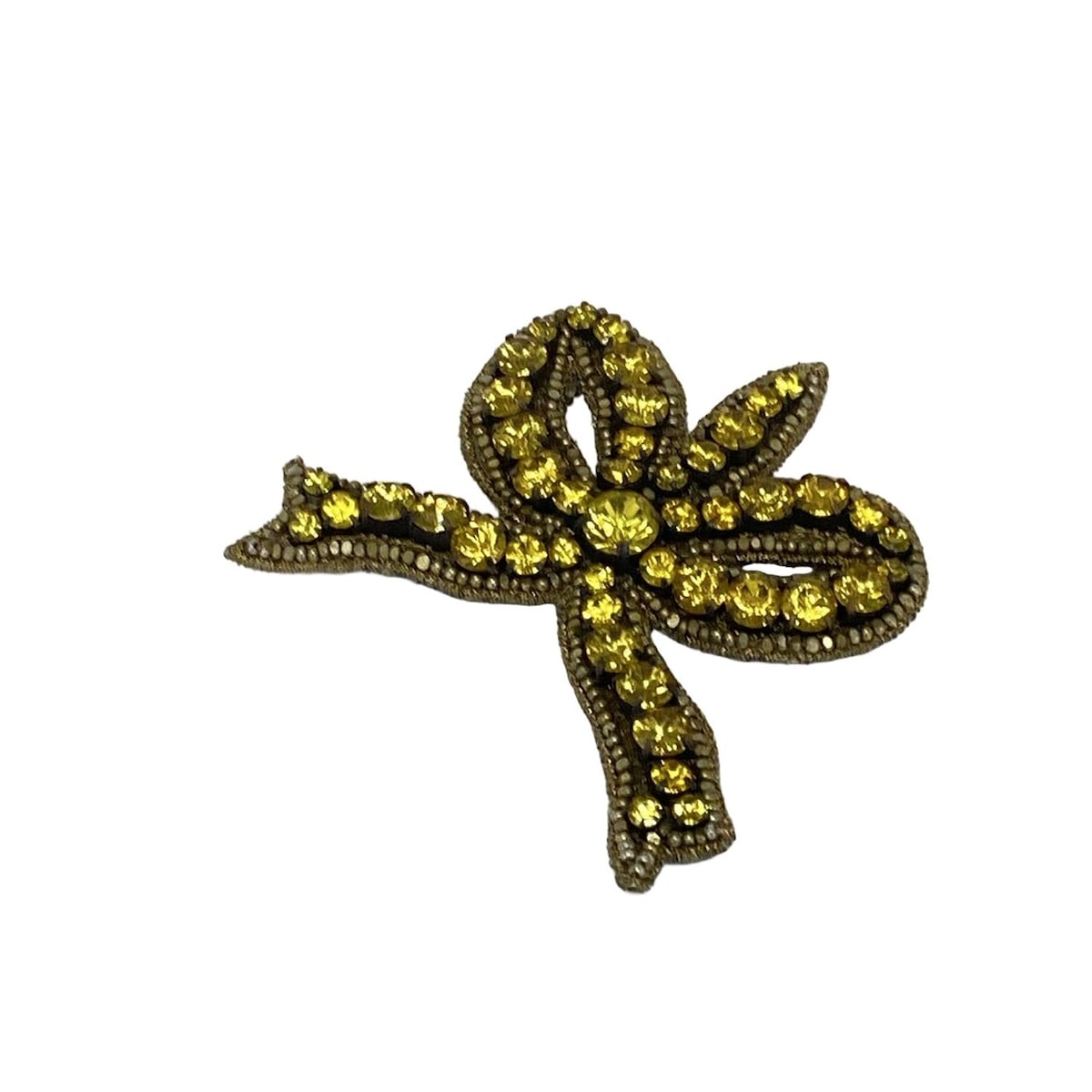 【新着】【中古】GUCCI(グッチ) ブローチ リボン ゴールド×イエロー