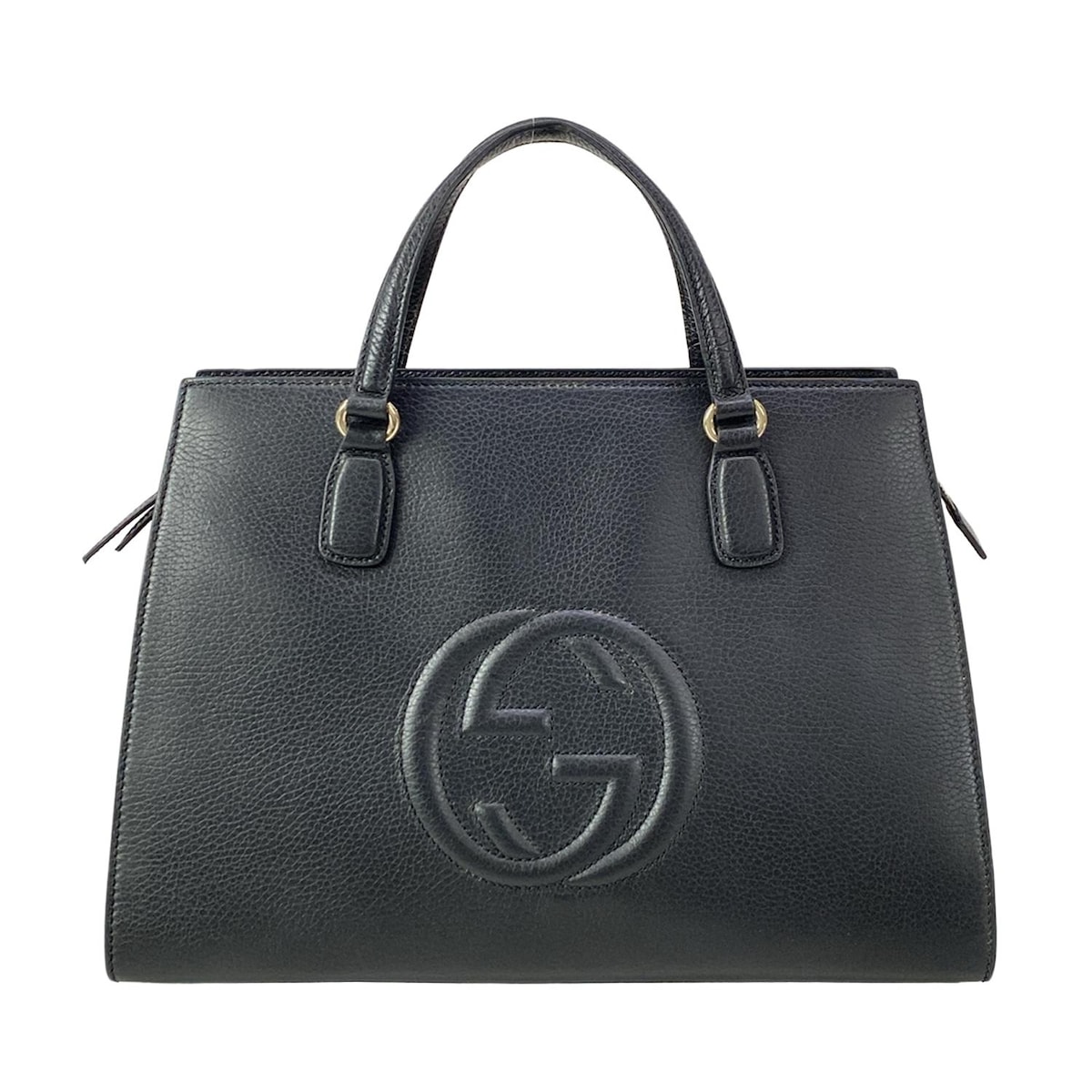 【新着】【中古】GUCCI(グッチ) ソーホー ハンドバッグ 黒 レザー