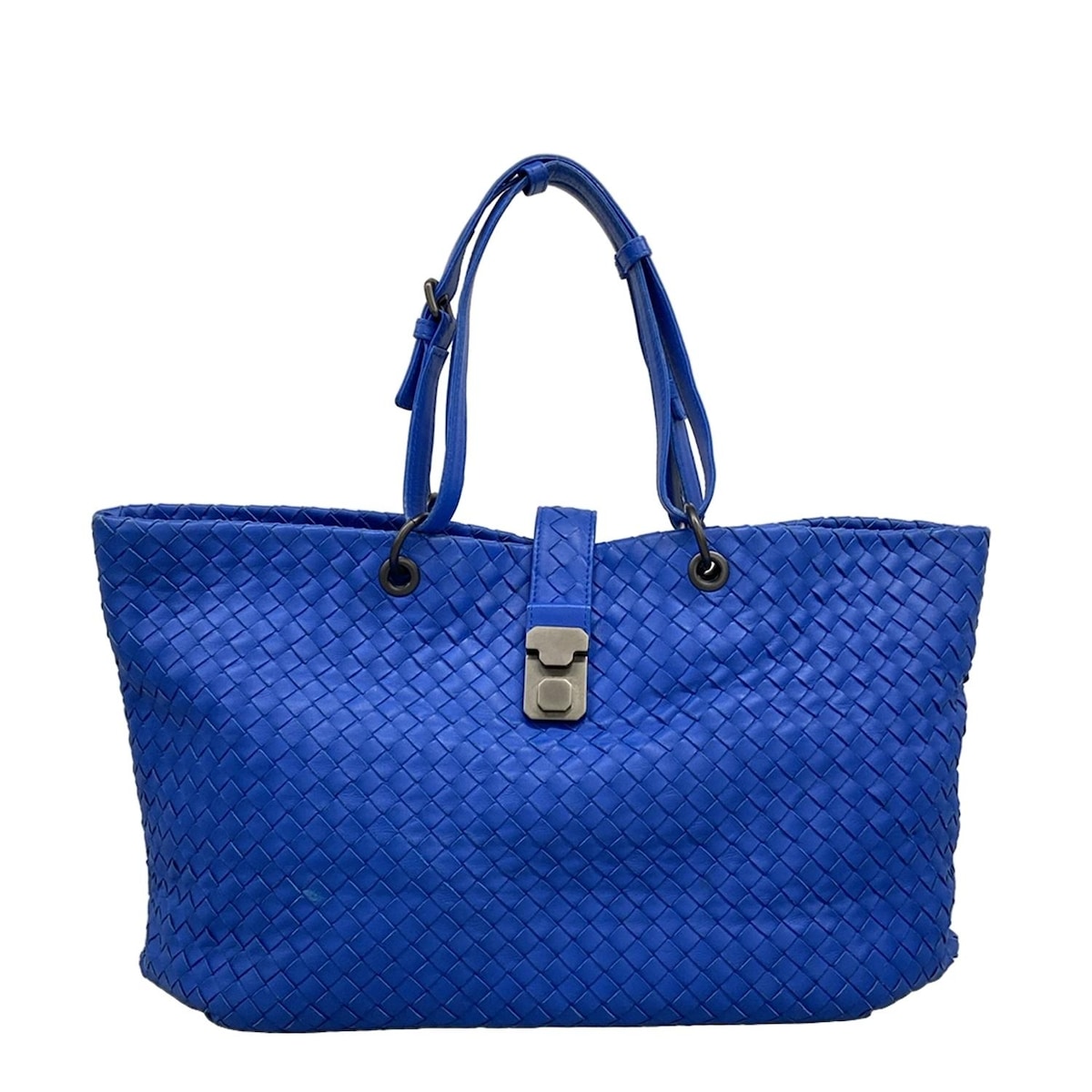 【新着】【中古】BOTTEGA VENETA(ボッテガヴェネタ) カプリ トートバッグ ブルー レザー
