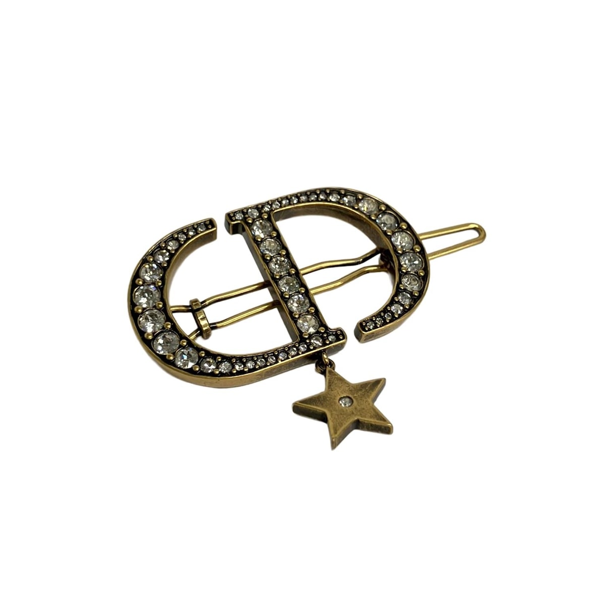 【新着】【中古】DIOR/ChristianDior(ディオール/クリスチャンディオール) バレッタ CD/スター(星) ゴールド×クリア