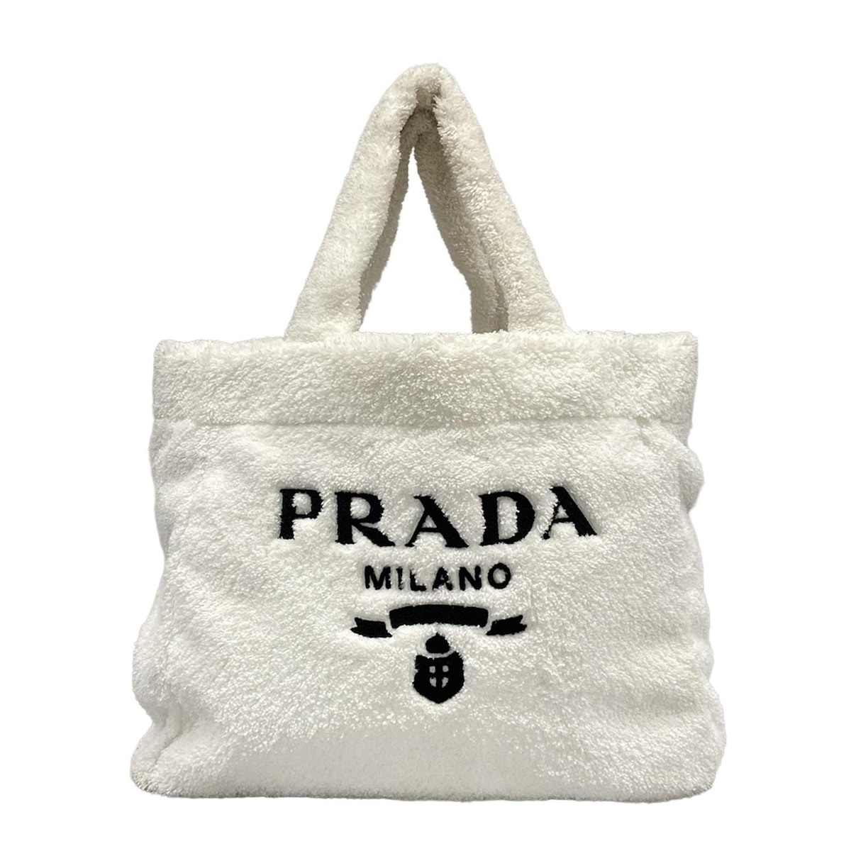 【新着】【中古】PRADA(プラダ) テリー トートバッグ トートバッグ 白×黒
