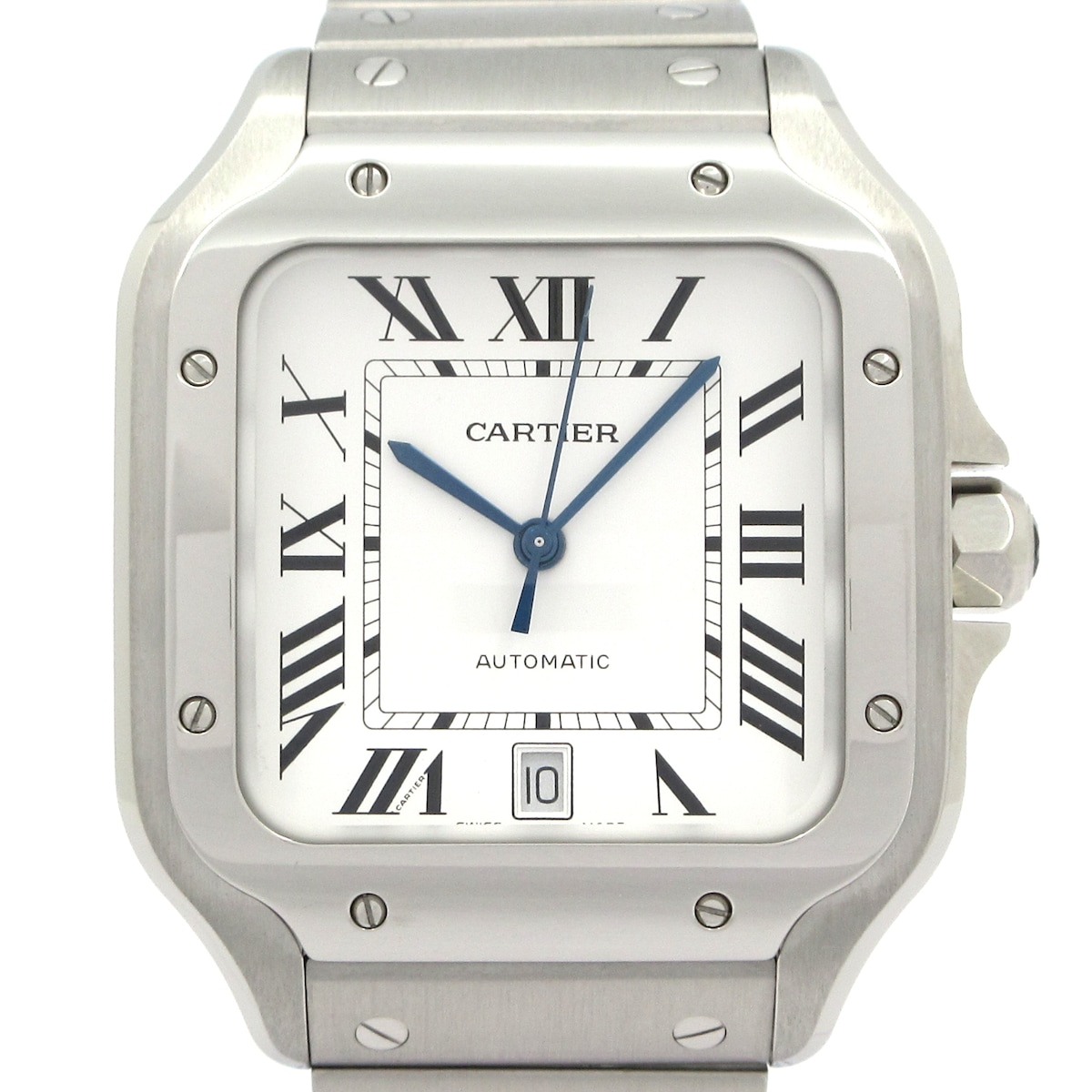 【新着】【中古】Cartier(カルティエ) サントスドゥカルティエLM 腕時計 SS 白