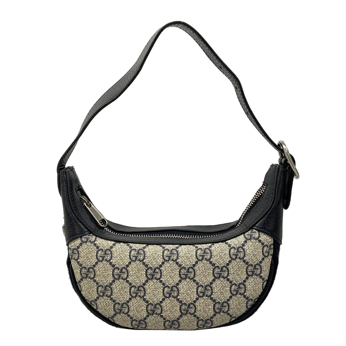 【新着】【中古】GUCCI(グッチ) オフィディア GG ミニバッグ ハンドバッグ ネイビー×アイボリー×レッド レザー