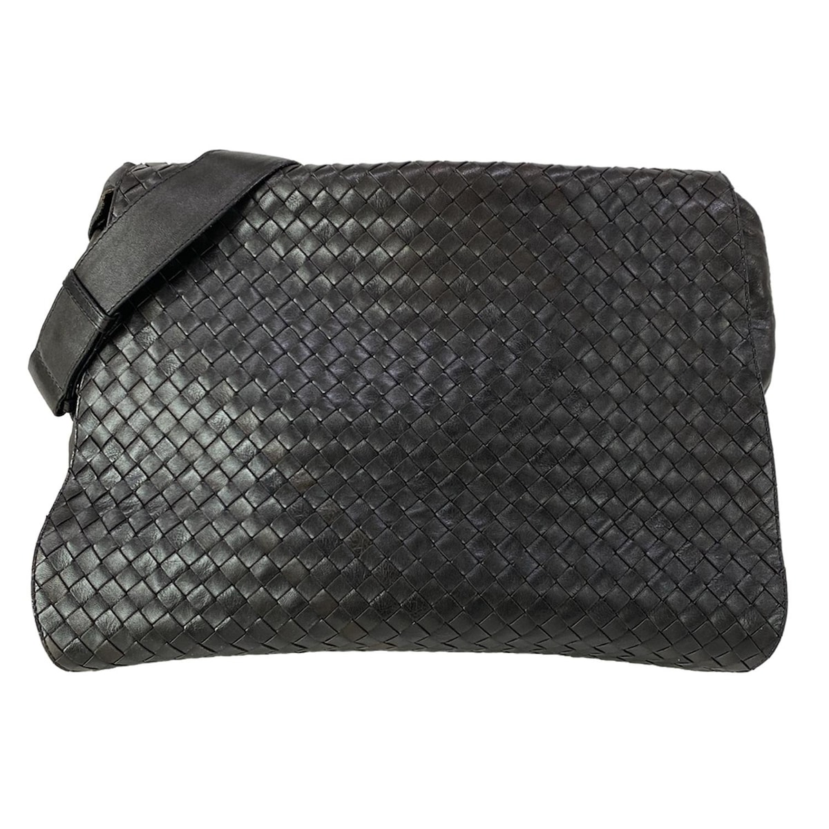 【中古】BOTTEGA VENETA(ボッテガヴェネタ) イントレチャート ショルダーバッグ 黒 レザー 31,460円