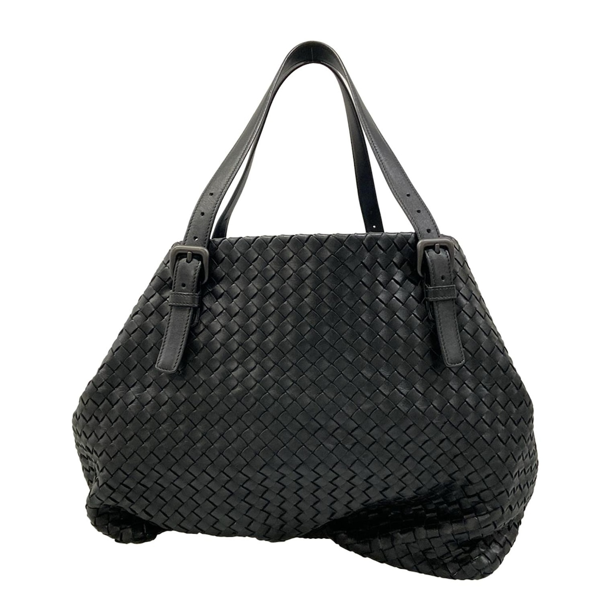 【新着】【中古】BOTTEGA VENETA(ボッテガヴェネタ) チェスタバッグ トートバッグ 黒 レザー