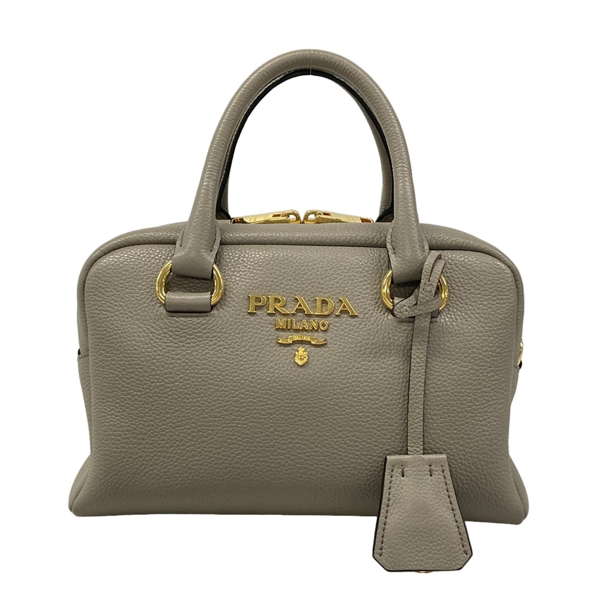 【新着】【中古】PRADA(プラダ) ハンドバッグ グレー レザー