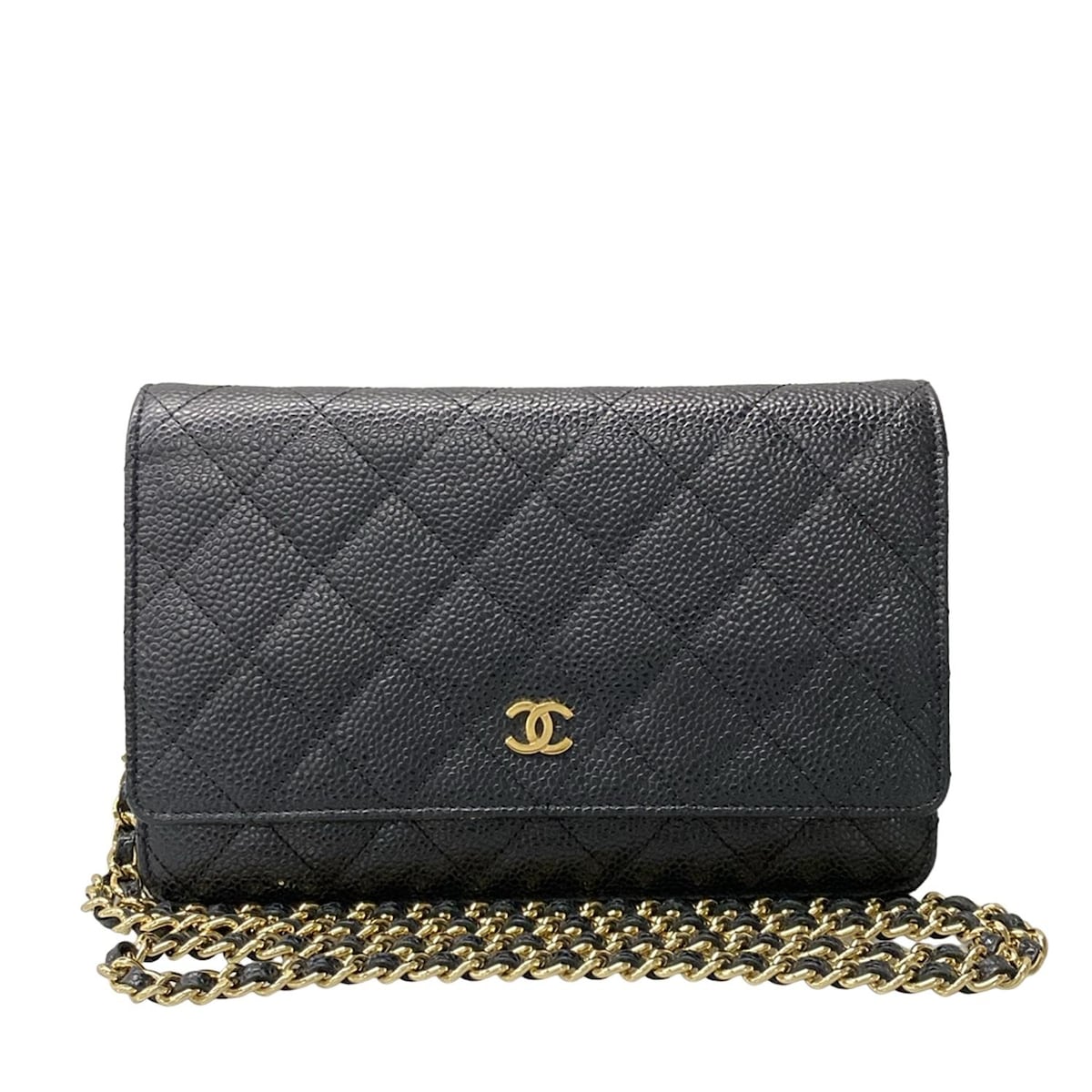 【中古】CHANEL(シャネル) マトラッセ 財布 チェーンウォレット/ゴールド金具 黒 224,444円