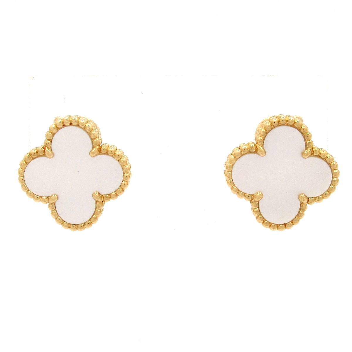 【中古】Van Cleef & Arpels(ヴァンクリーフ&アーペル) ヴィンテージアルハンブラ ピアス クリップタイプ K18YG×マザーオブパール