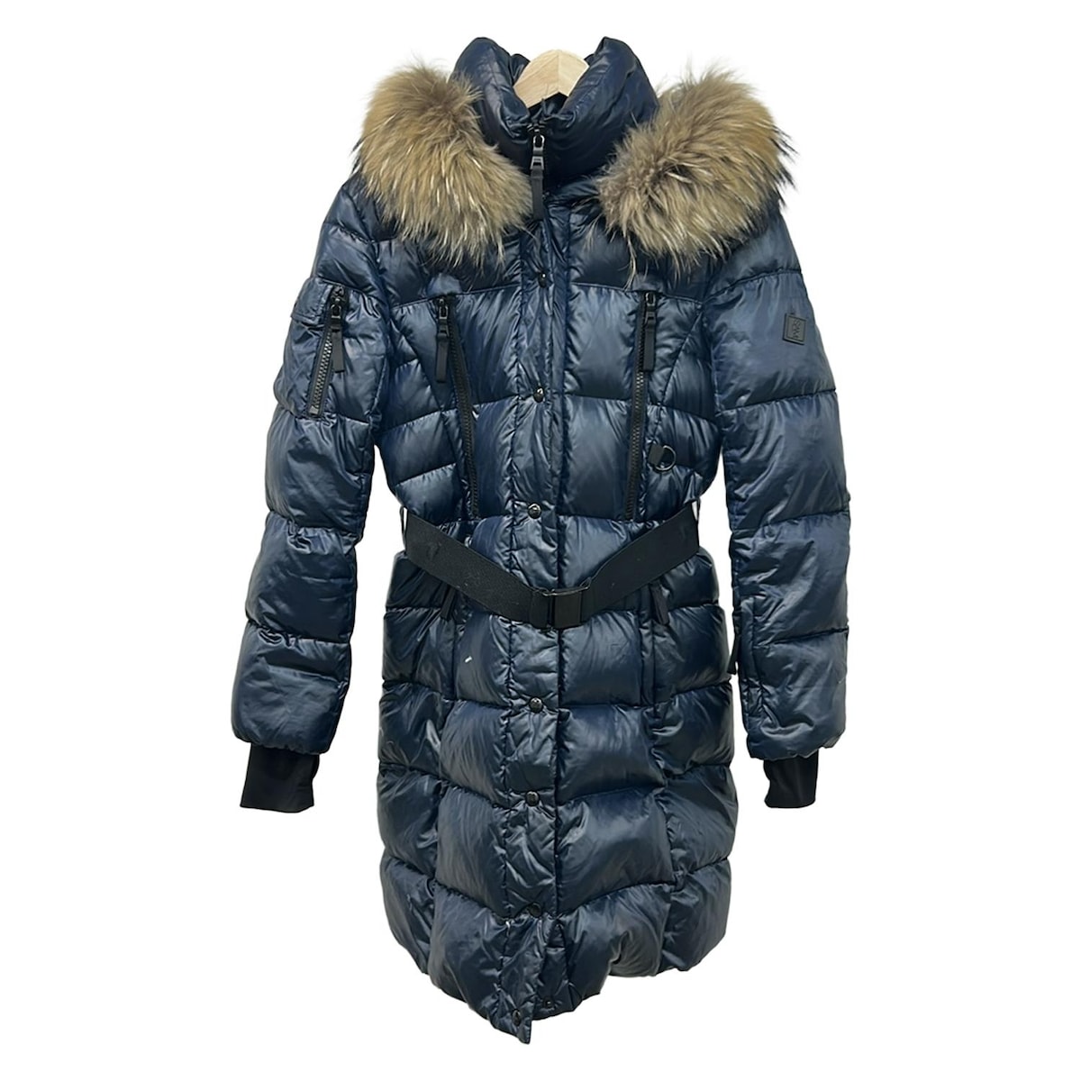【新着】【中古】SAM NEW YORK(サムニューヨーク) ダウンコート 長袖/ジップアップ/冬 ネイビー×ベージュ