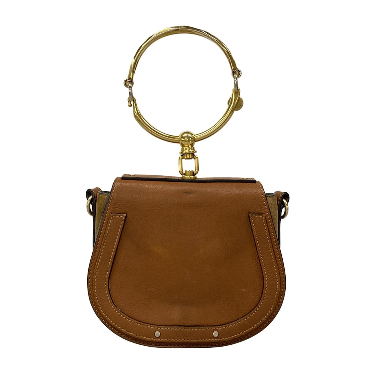【中古】Chloe(クロエ) ナイル ハンドバッグ ダークブラウン×ゴールド レザー