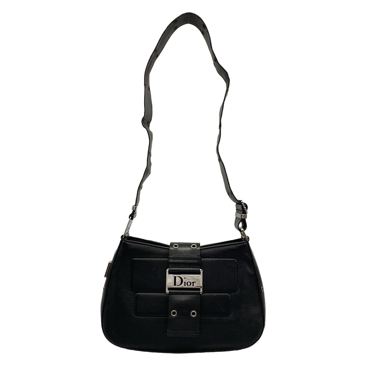 【中古】DIOR/ChristianDior(ディオール/クリスチャンディオール) ストリートシック ショルダーバッグ 黒 レザー