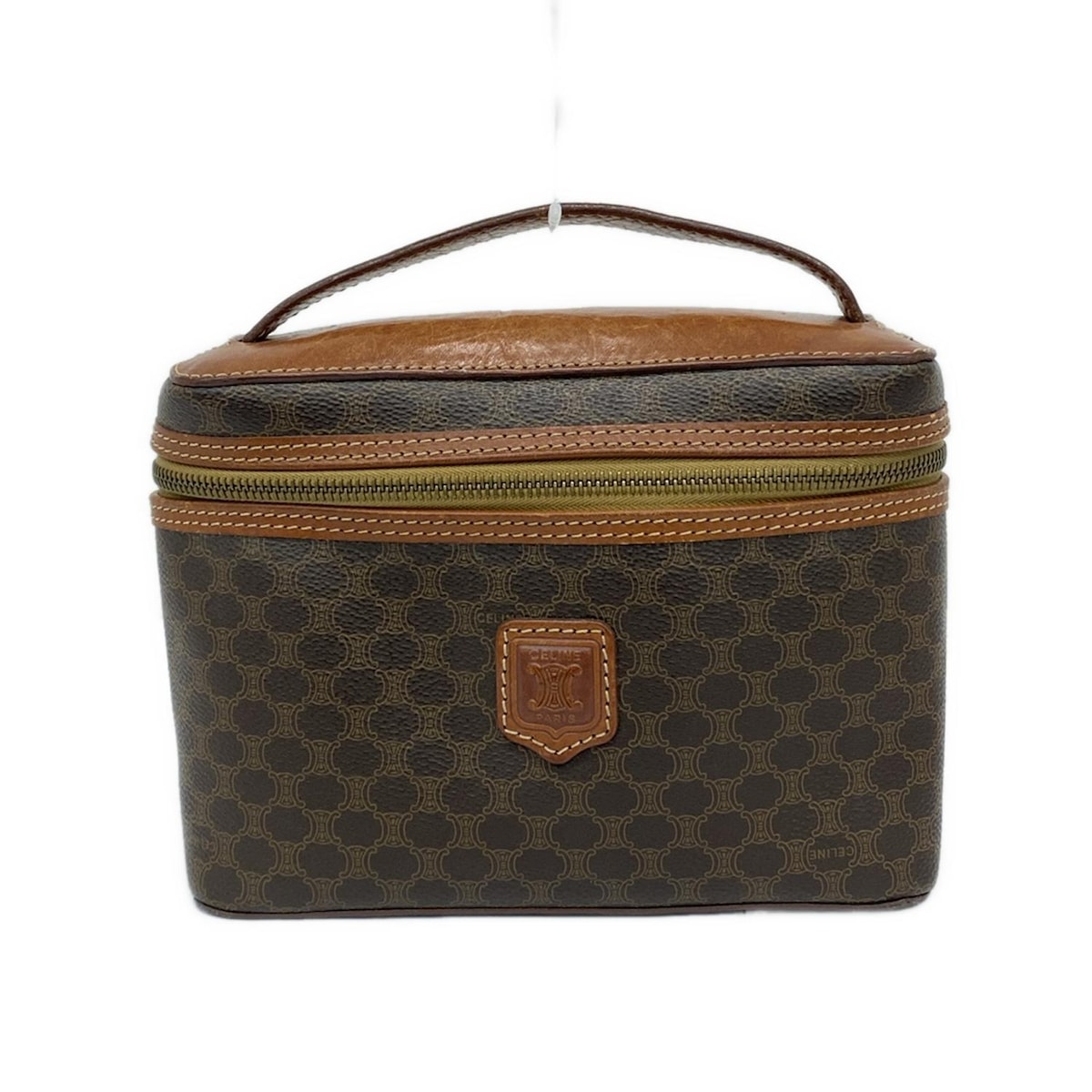 【中古】CELINE(セリーヌ) バニティバッグ マカダム柄 ダークブラウン×ブラウン レザー 12,560円