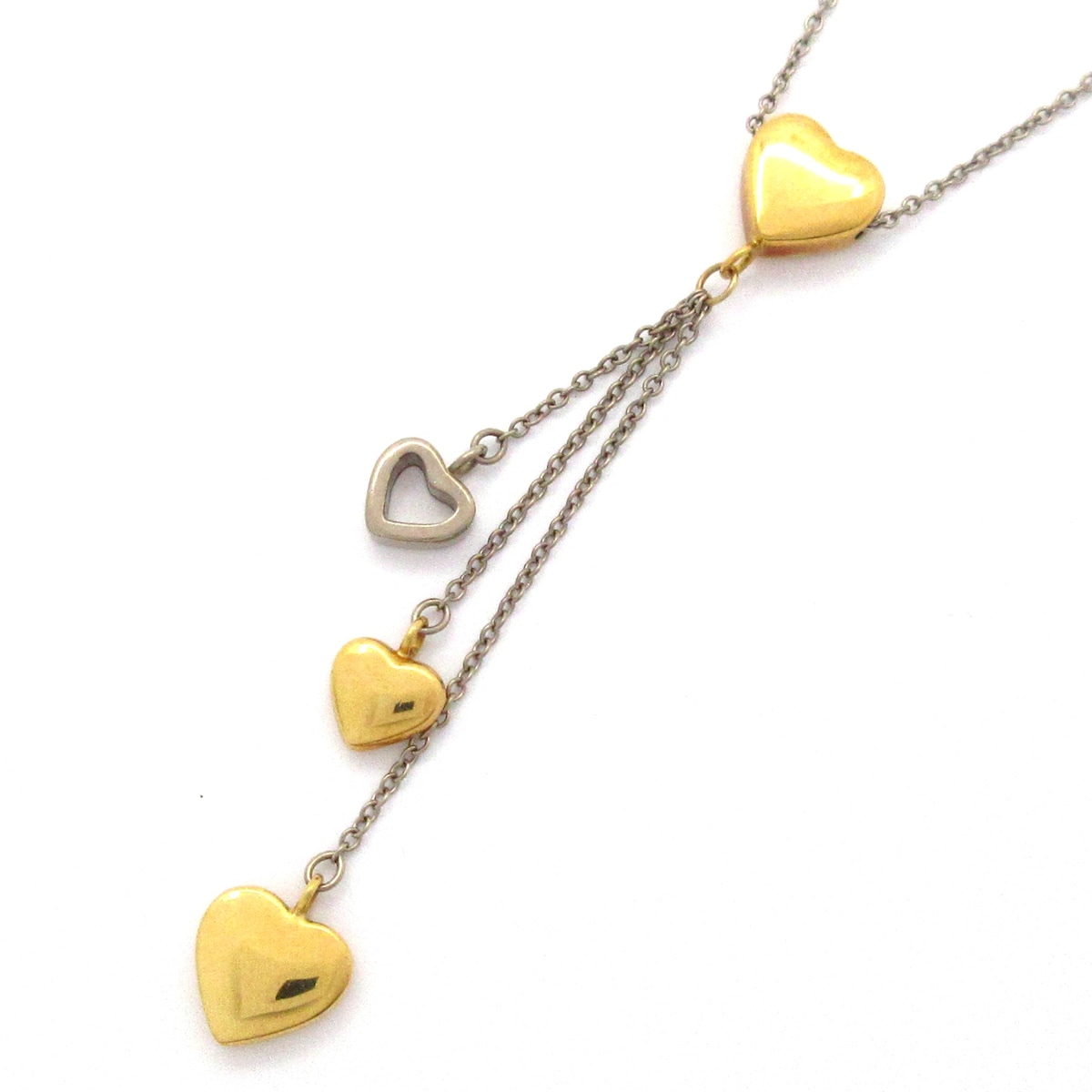 【新着】【中古】TIFFANY&Co.(ティファニー) マルチハート ネックレス ハート K18YG×K18WG