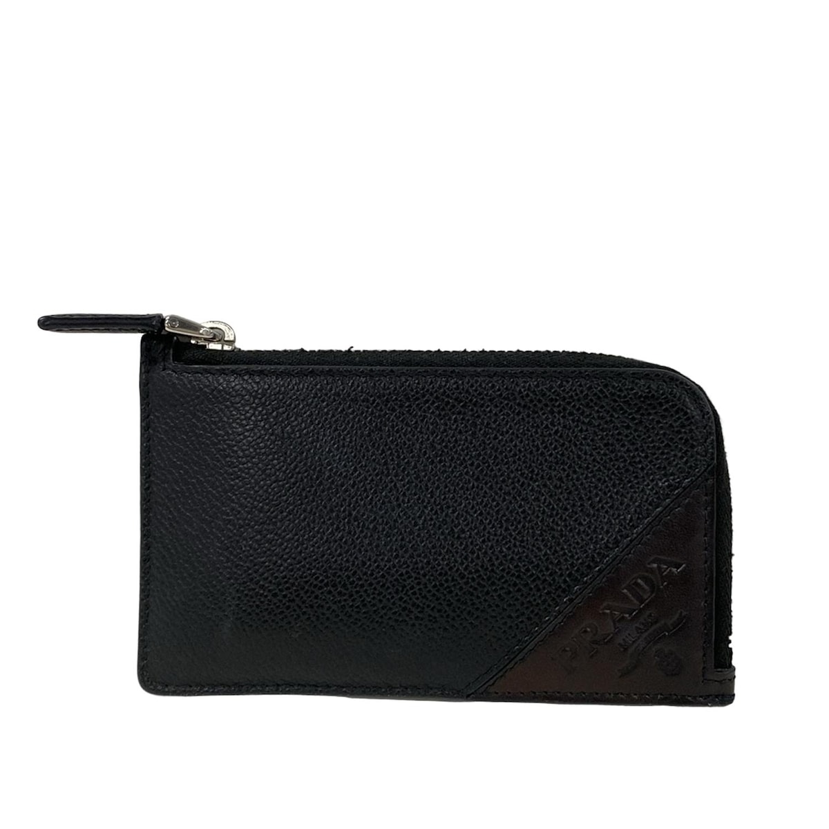 【中古】PRADA(プラダ) コインケース 黒 レザー